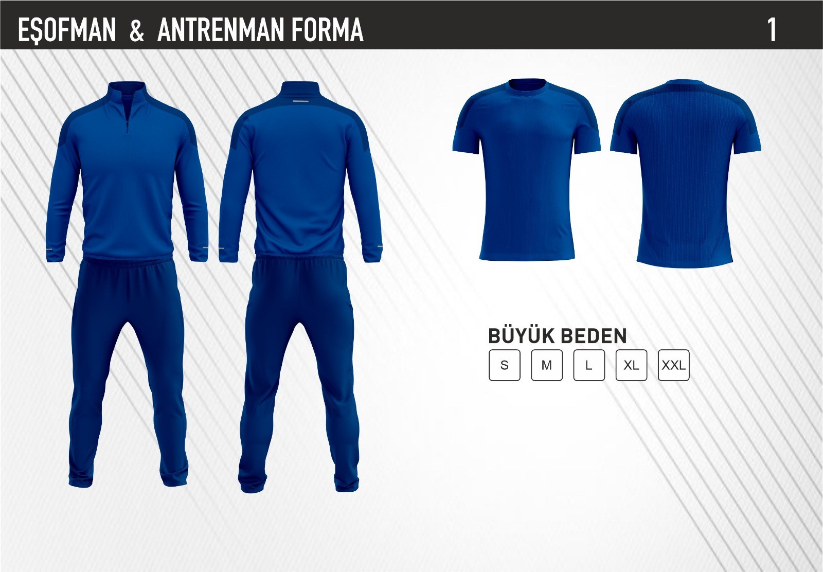 ELT PREMIUM ANTRENMAN EŞOFMAN & T-SHIRT TK - Sax mavi