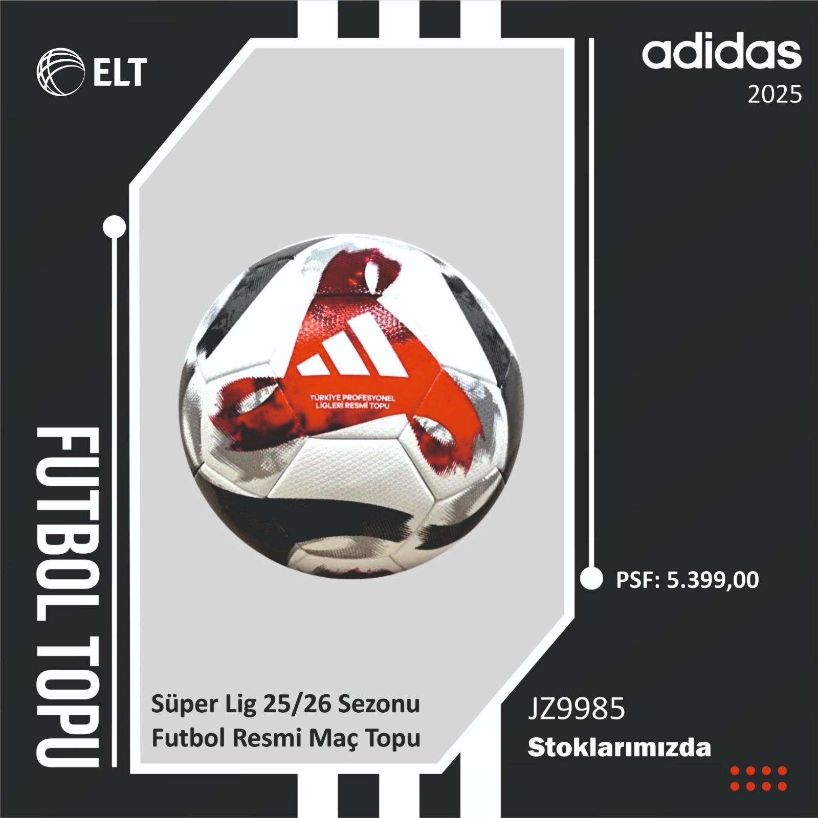TÜRKİYE SÜPER LİG MAÇ TOPU adidas TİRO PRO TFF