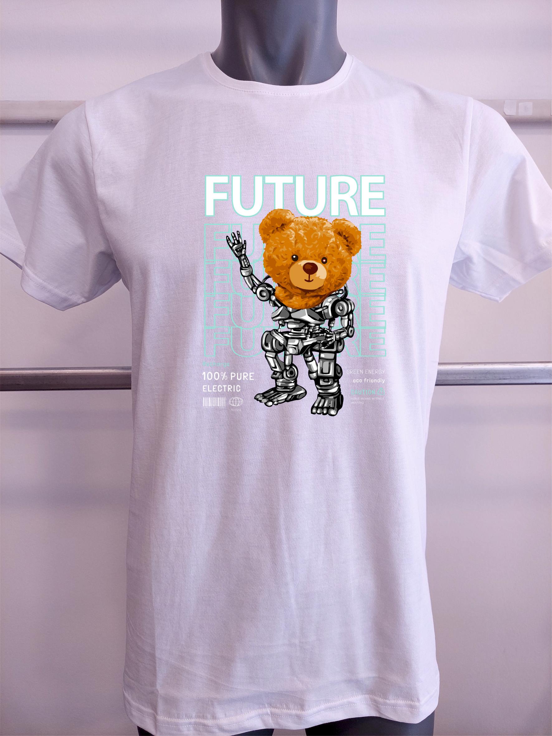 BASKILI T-SHIRT - Beyaz