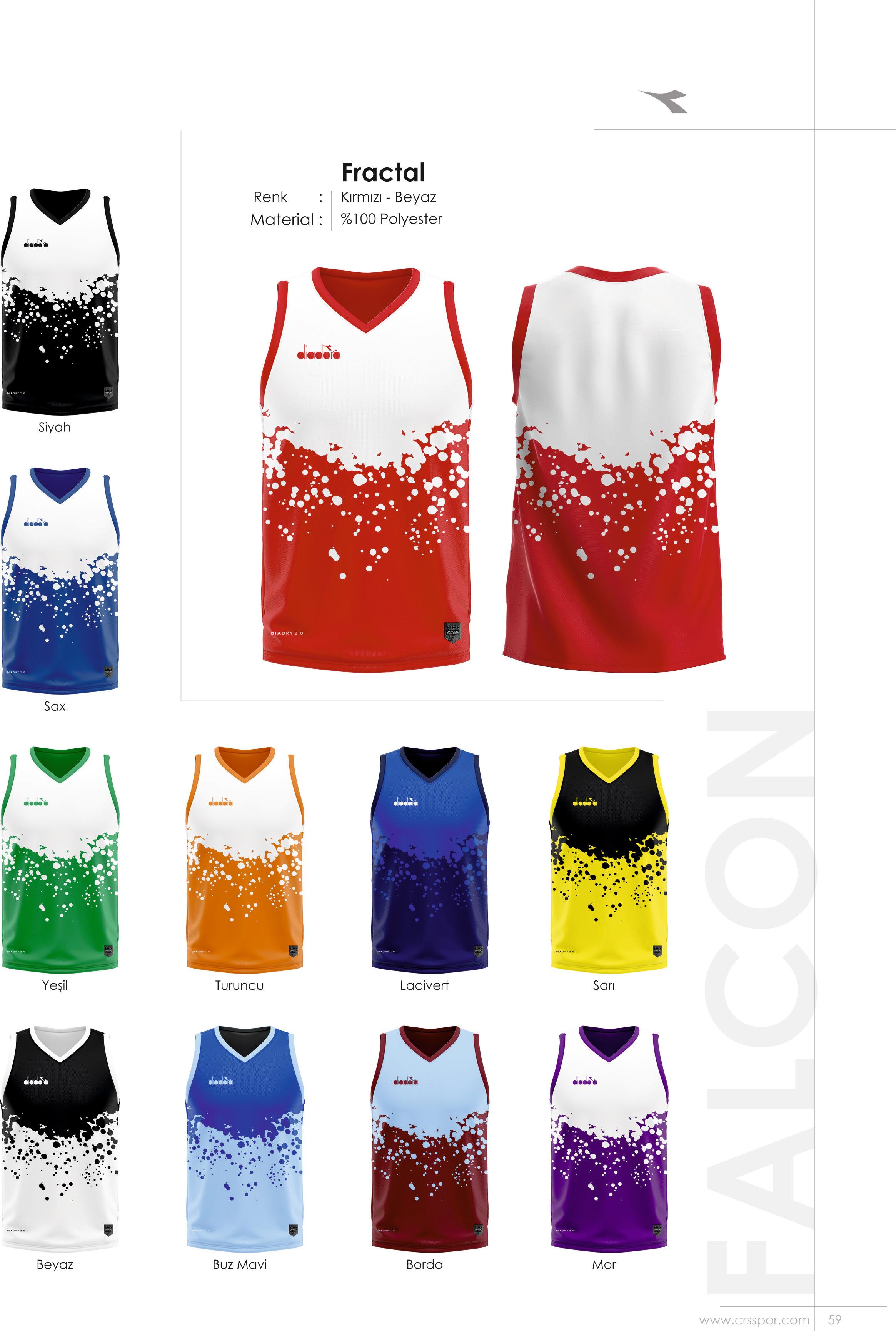 diadora falcon fractal dijital basketbol forması