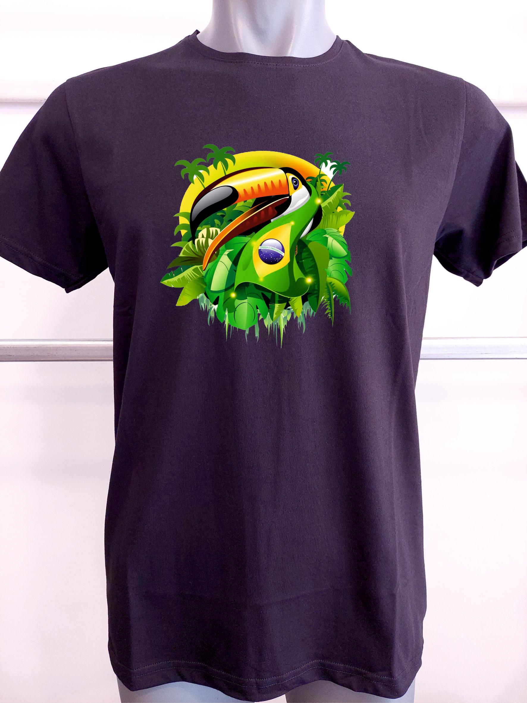 BASKILI T-SHIRT - BRASIL-Brezilya - Siyah