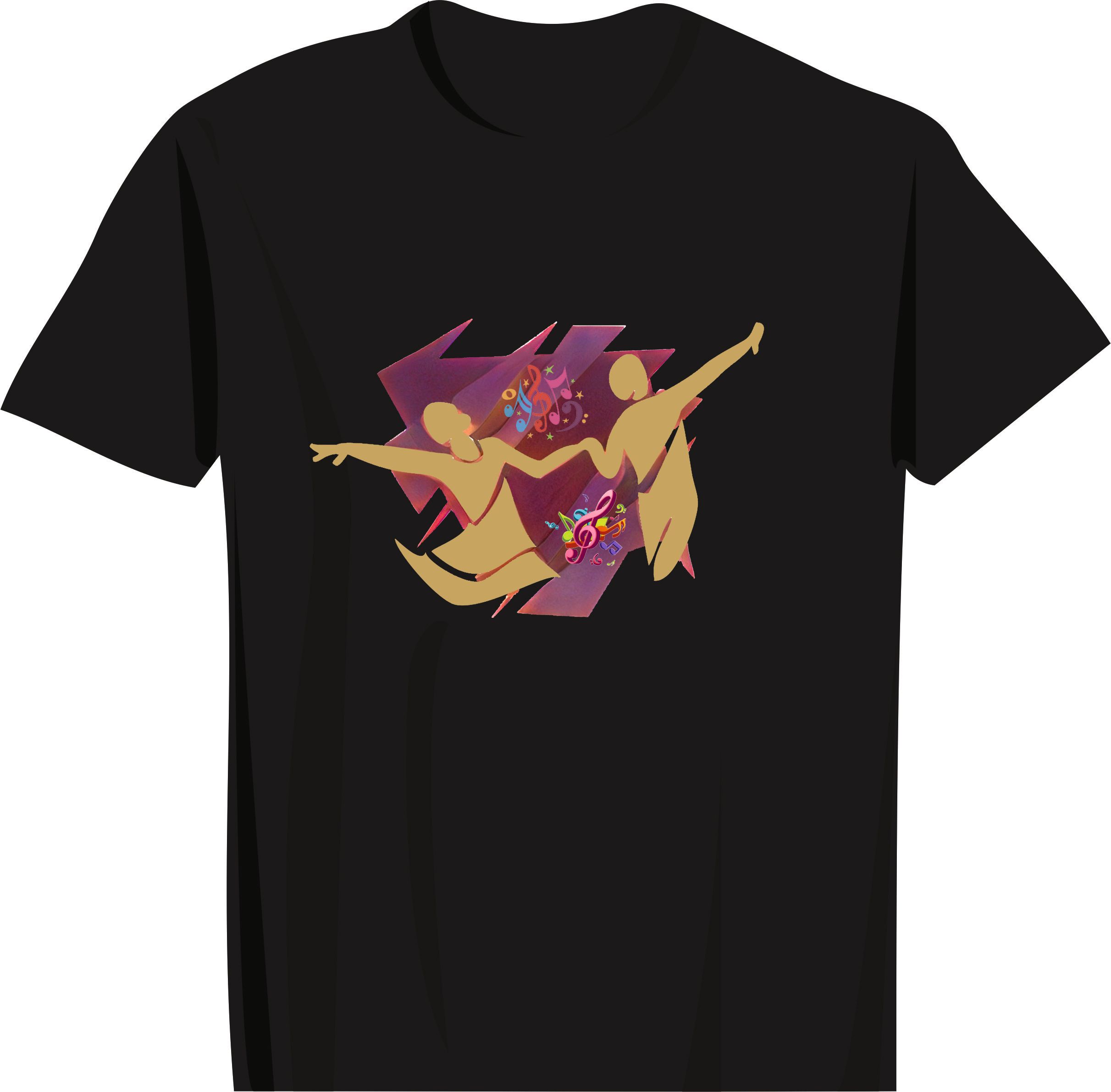 BASKILI T-SHIRT - DANS - Siyah