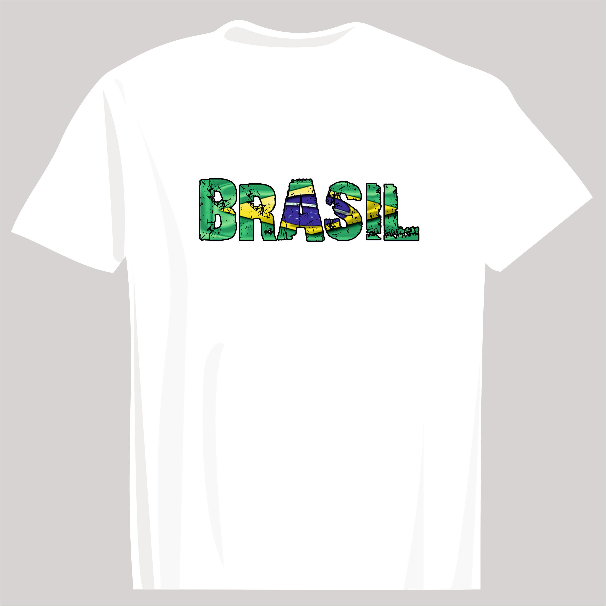 BASKILI T-SHIRT-Brazilya-BRASIL - Beyaz