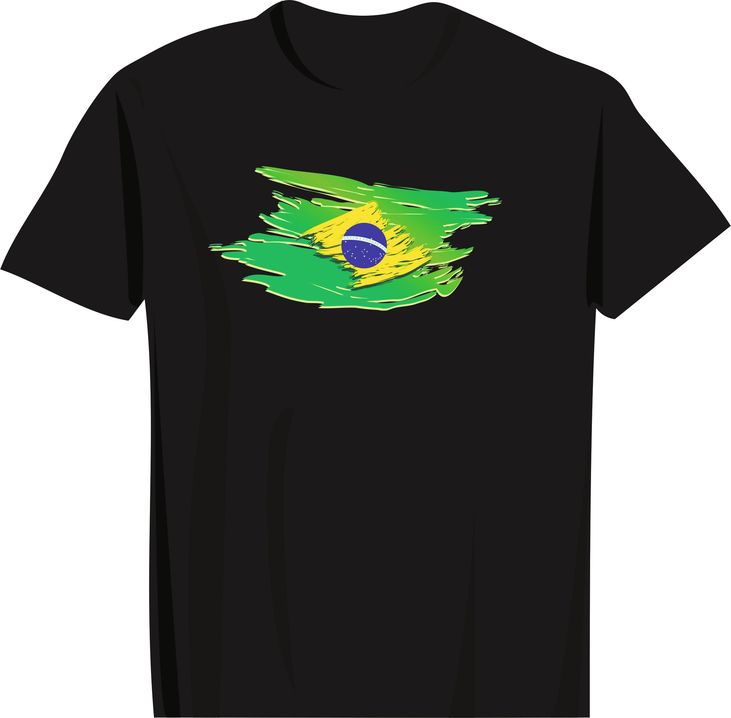 BASKILI T-SHIRT - BRASIL-Brezilya - Siyah