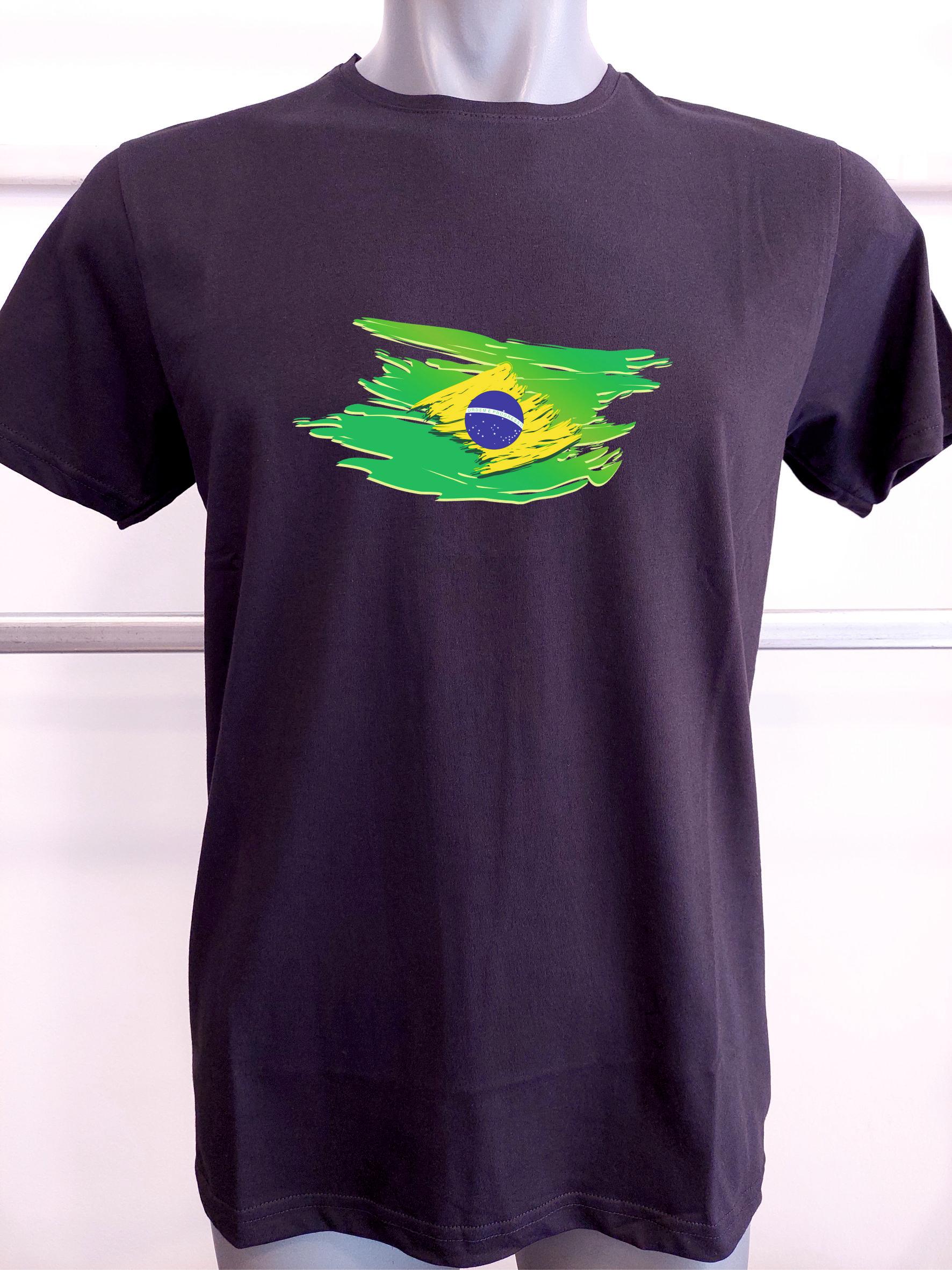 BASKILI T-SHIRT - BRASIL-Brezilya - Siyah