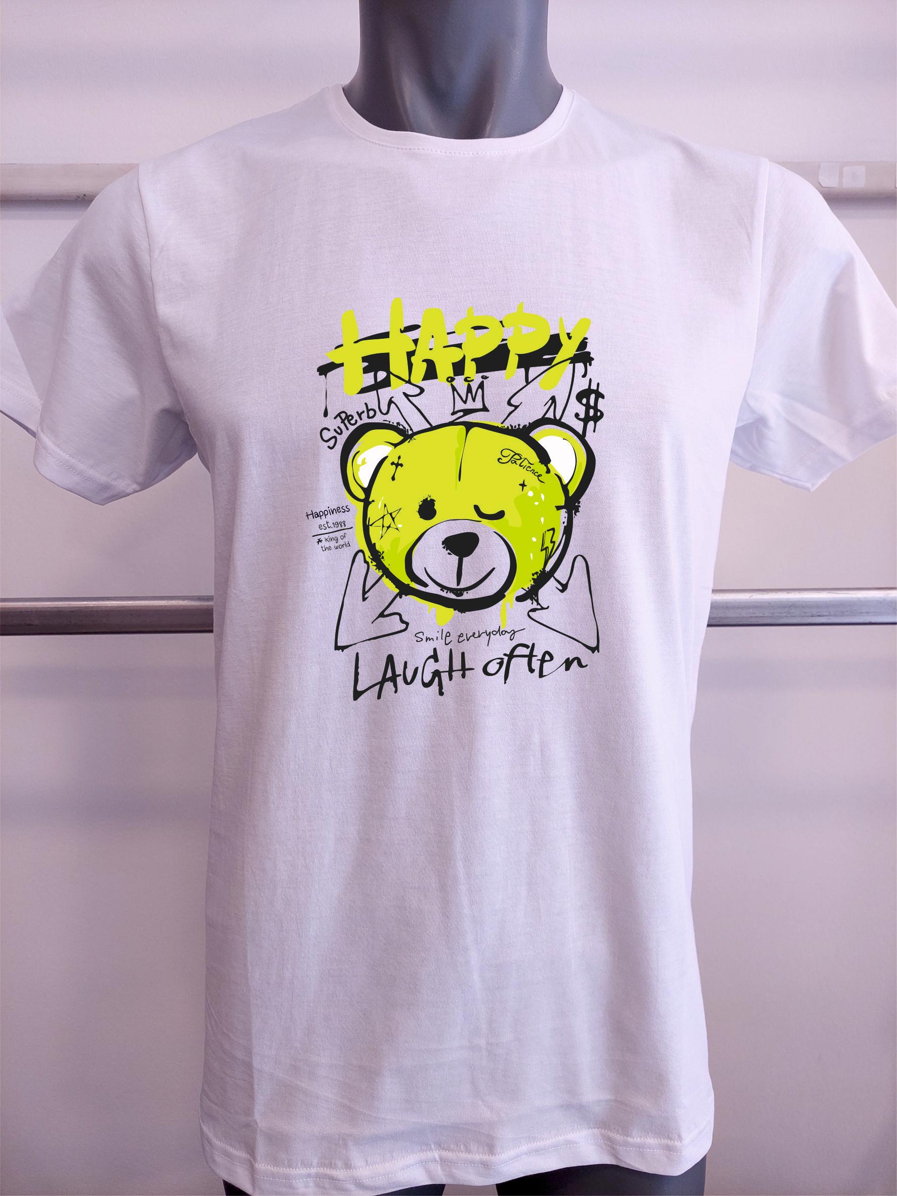 BASKILI T-SHIRT - Beyaz