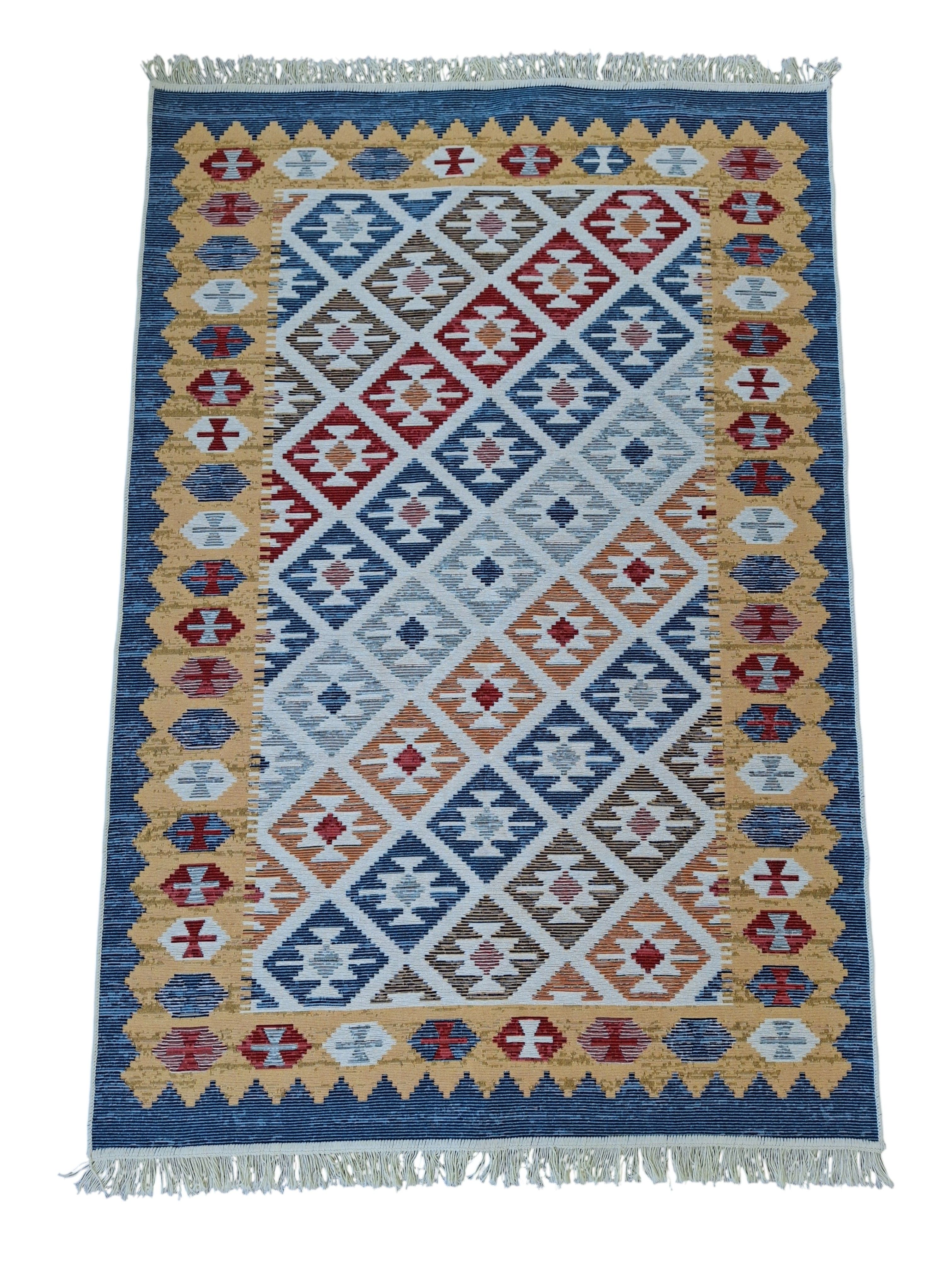 Kilim Etnik Desenli Çok Renkli Dokuma Kilim SWLRUG202506