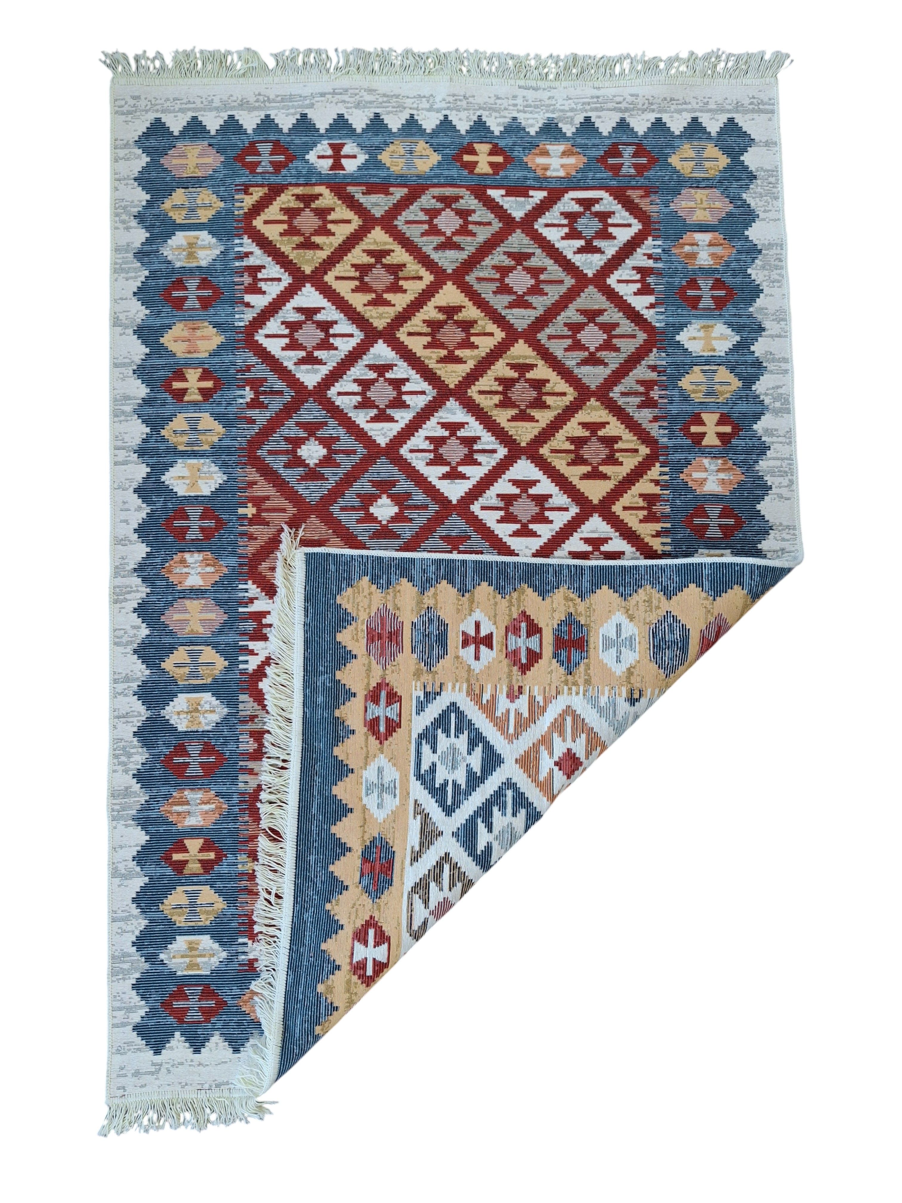Kilim Etnik Desenli Çok Renkli Dokuma Kilim SWLRUG202506