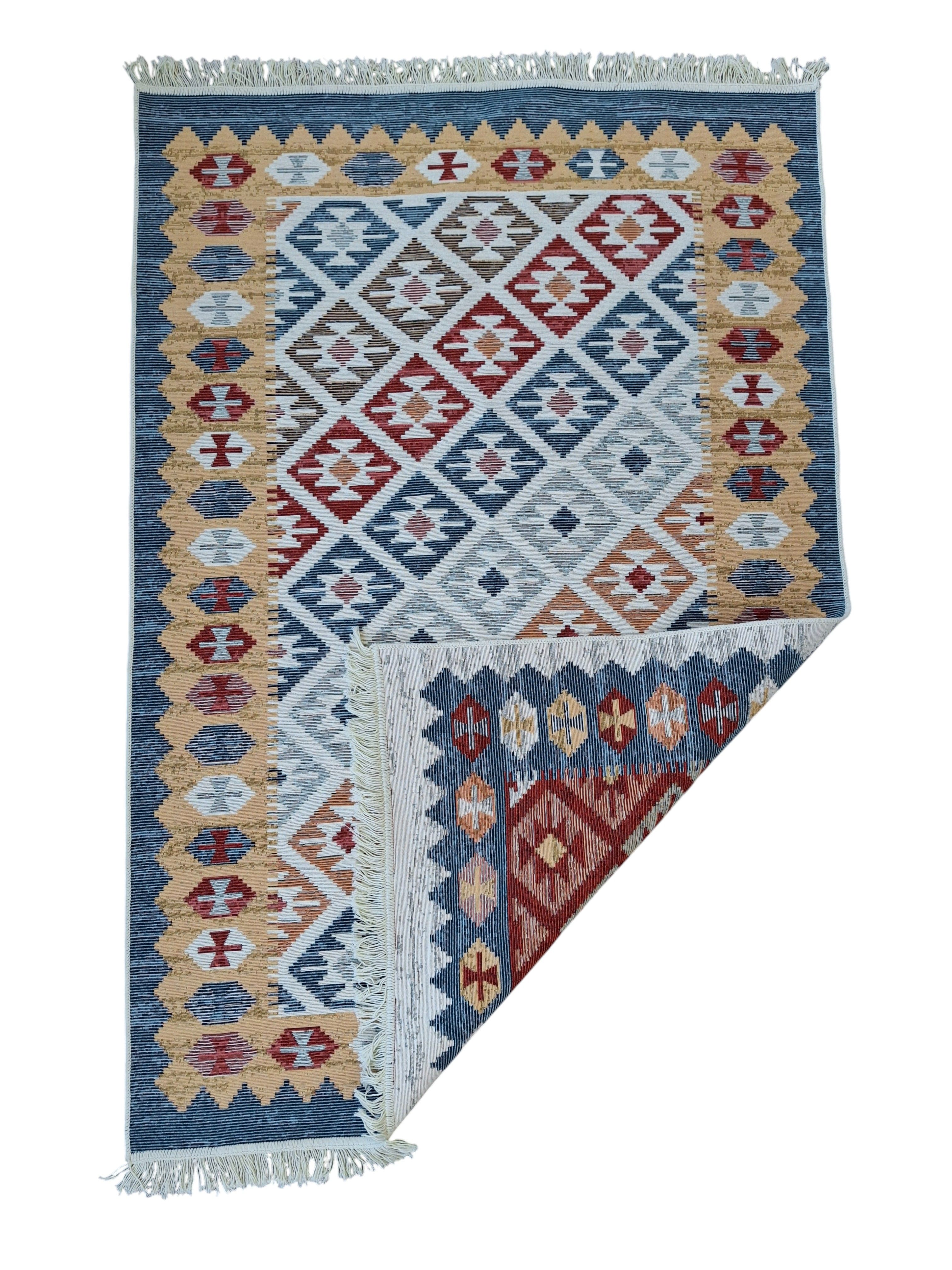 Kilim Etnik Desenli Çok Renkli Dokuma Kilim SWLRUG202506