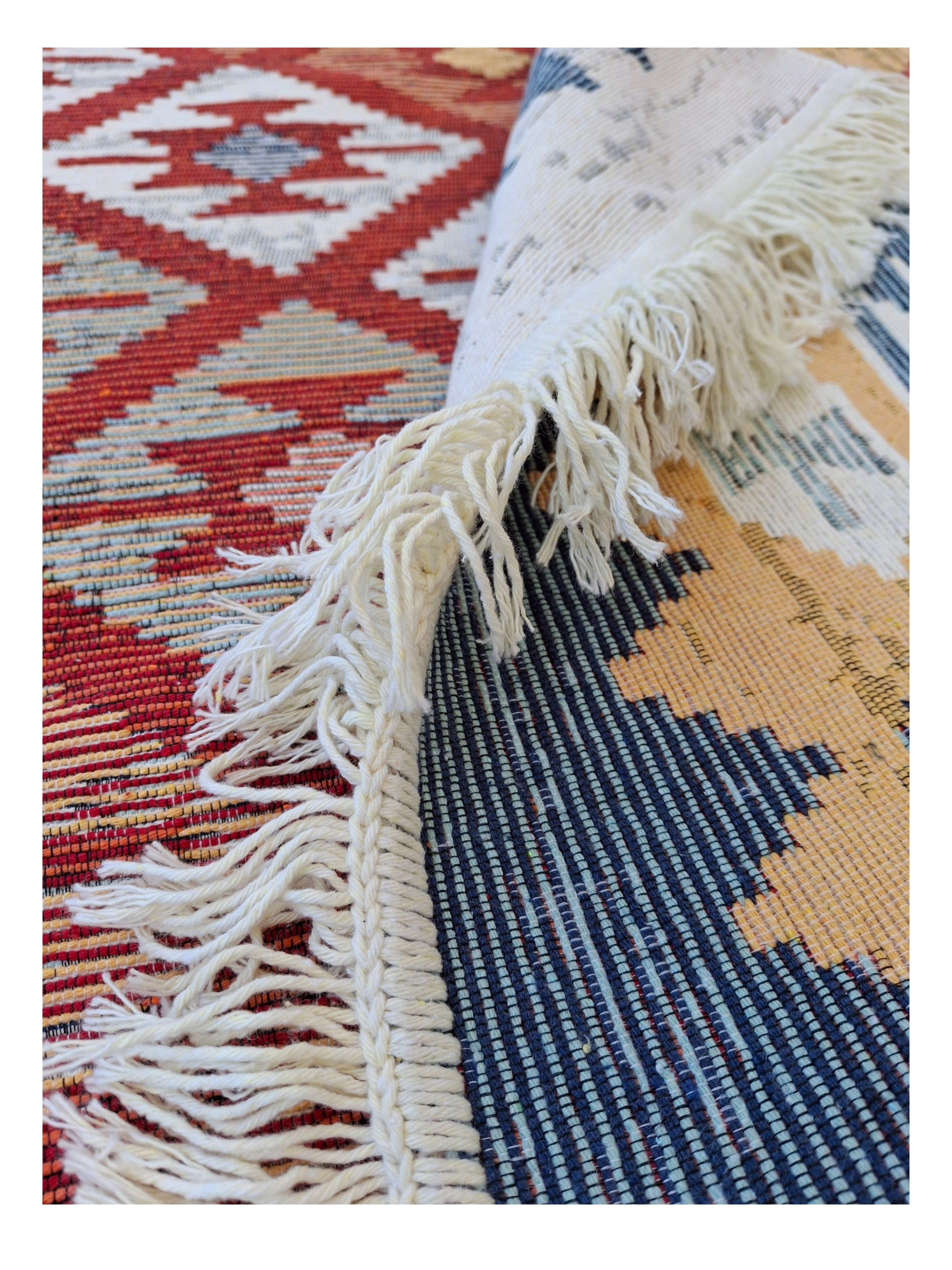 Kilim Etnik Desenli Çok Renkli Dokuma Kilim SWLRUG202506