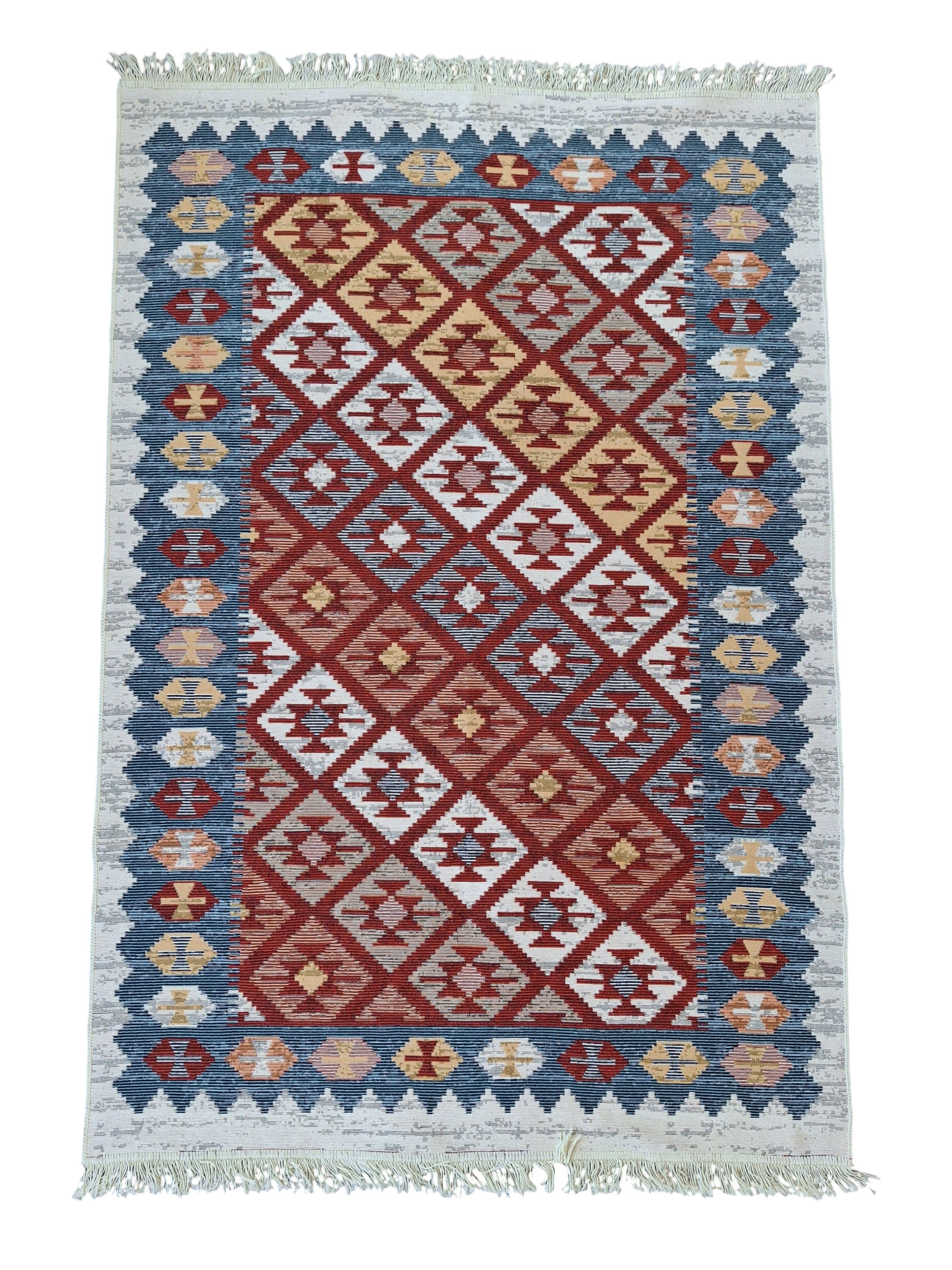 Kilim Etnik Desenli Çok Renkli Dokuma Kilim SWLRUG202506