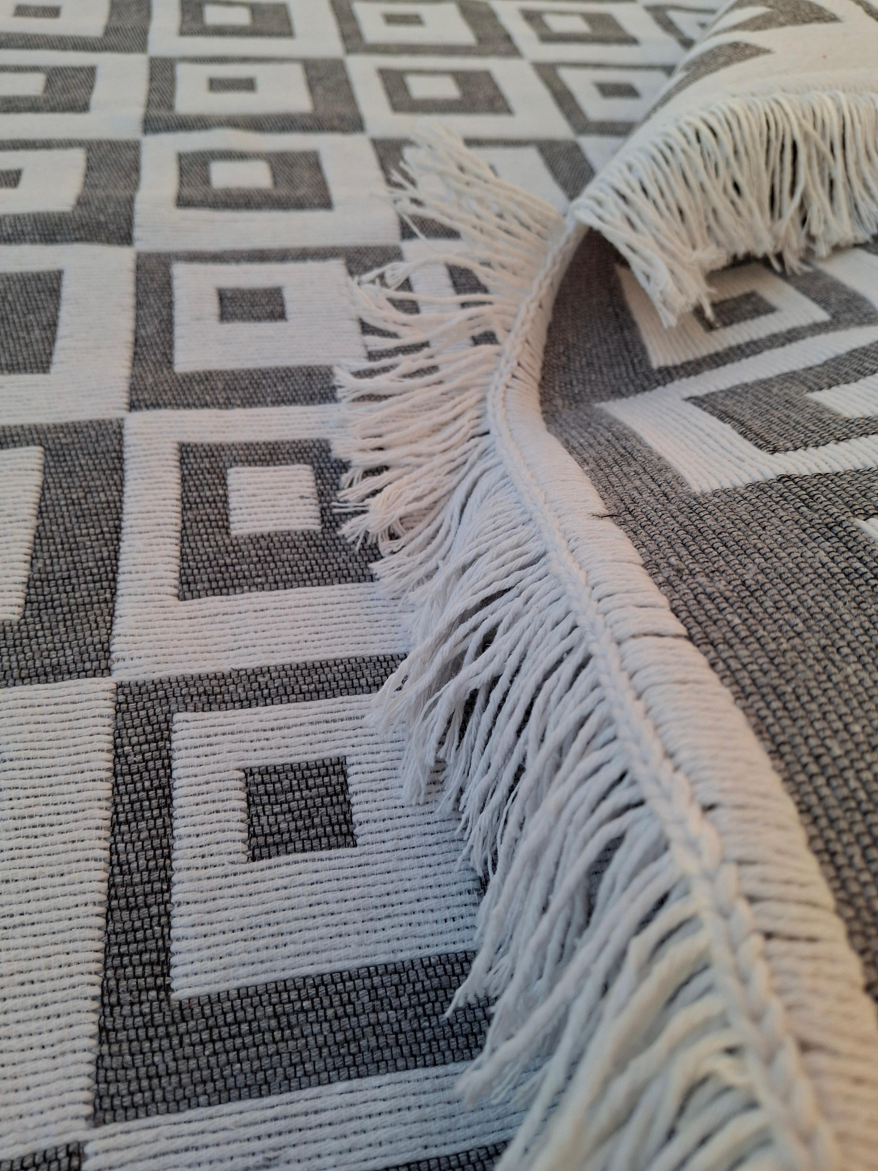 Dokuma Kilim Modern Desen Pastel Renkler Çift Taraflı Dokuma Kilim SWLRUG202510