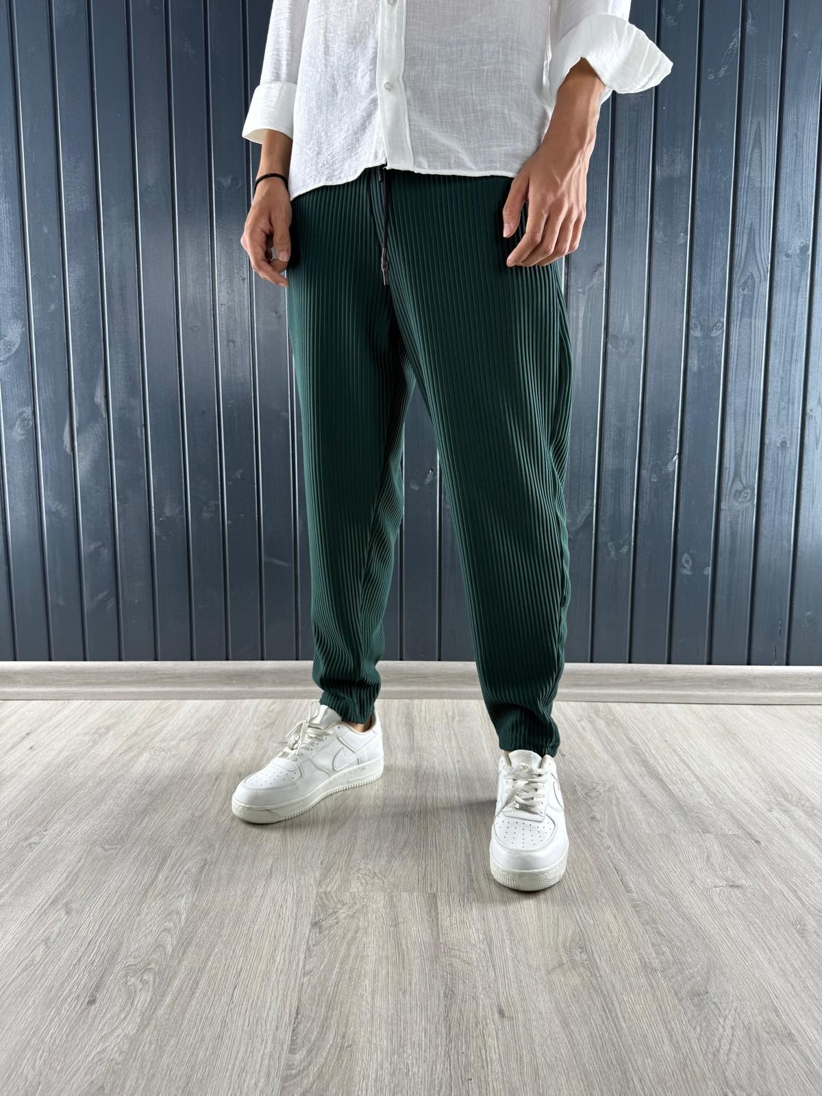 İNCE YAZLIK OTOMAN KUMAŞ YEŞİL BAGET PANTALON