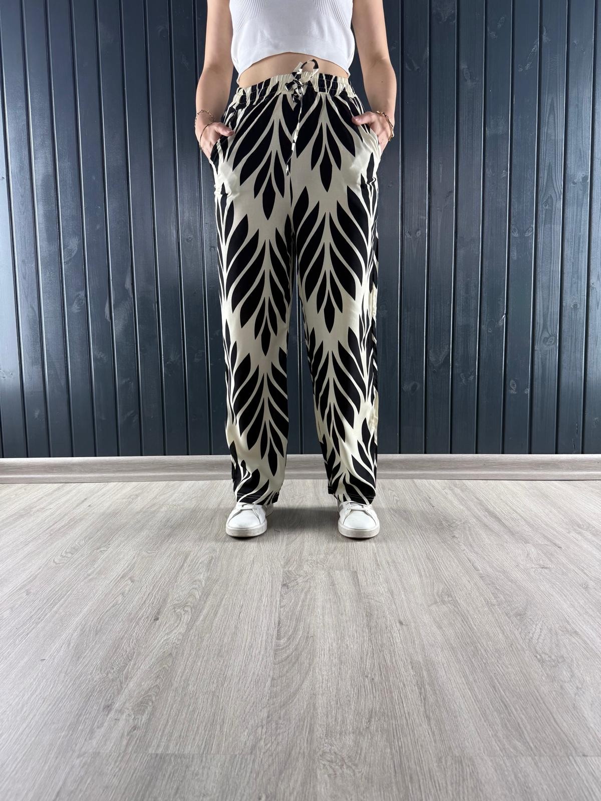 İNCE YAZLIK DESENLİ BAGGY PANTOLON