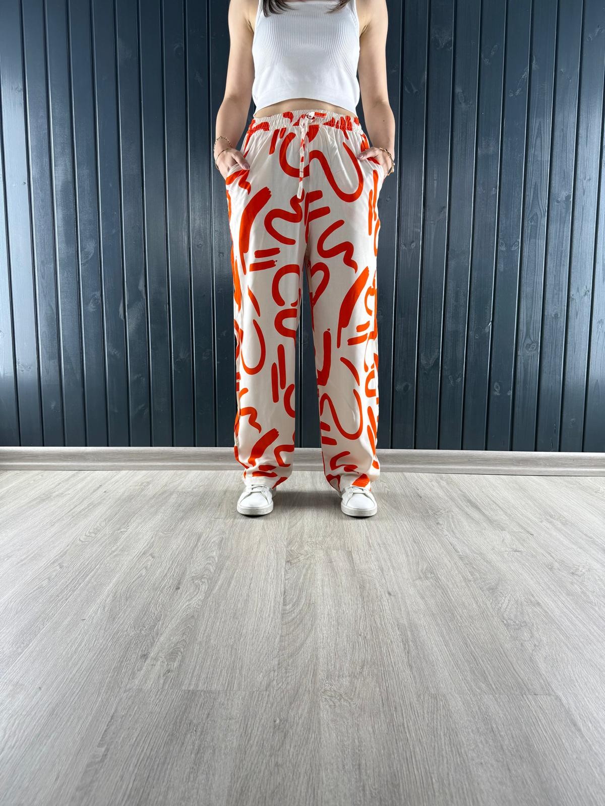 İNCE YAZLIK DESENLİ BAGGY PANTOLON