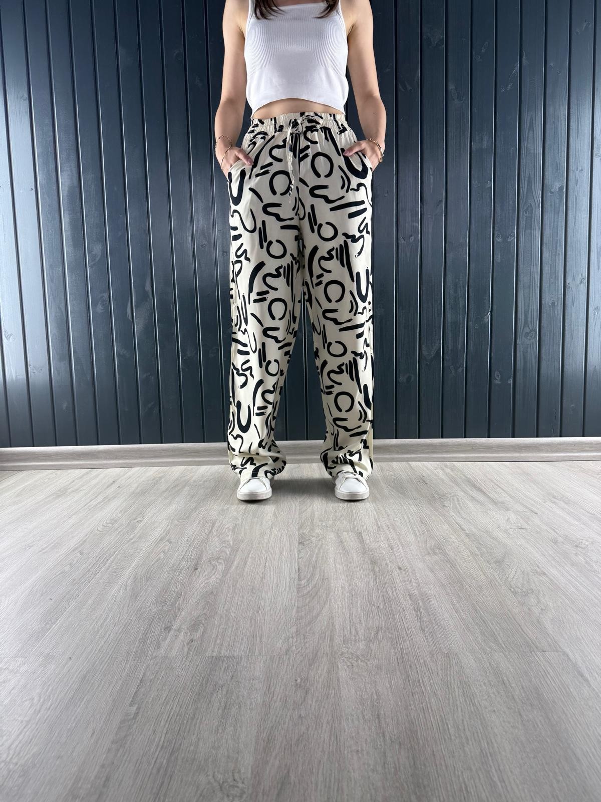 İNCE YAZLIK DESENLİ BAGGY PANTOLON