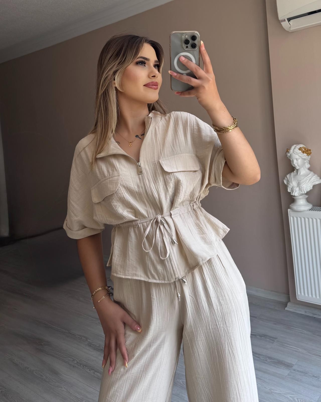 SALVE İKİLİ KETEN TAKIM 