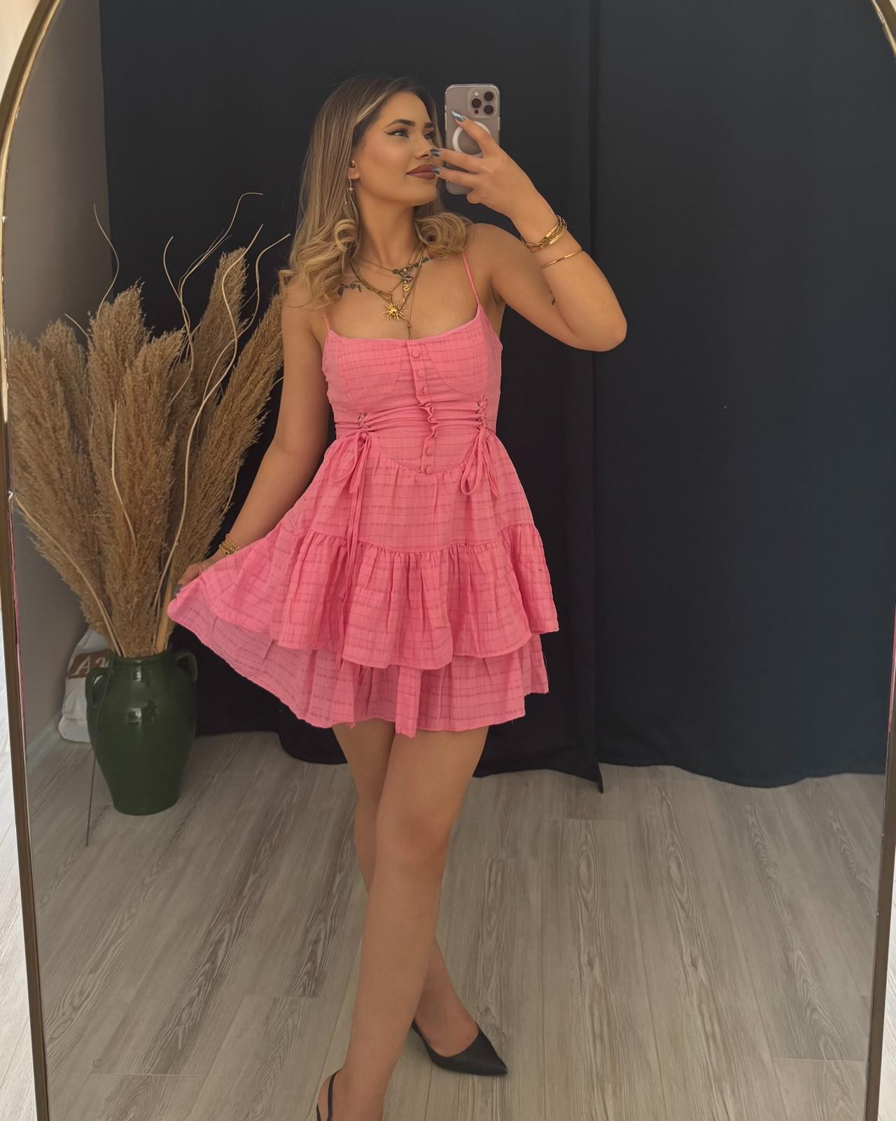 LAMİN BAĞCIKLI ELBİSE