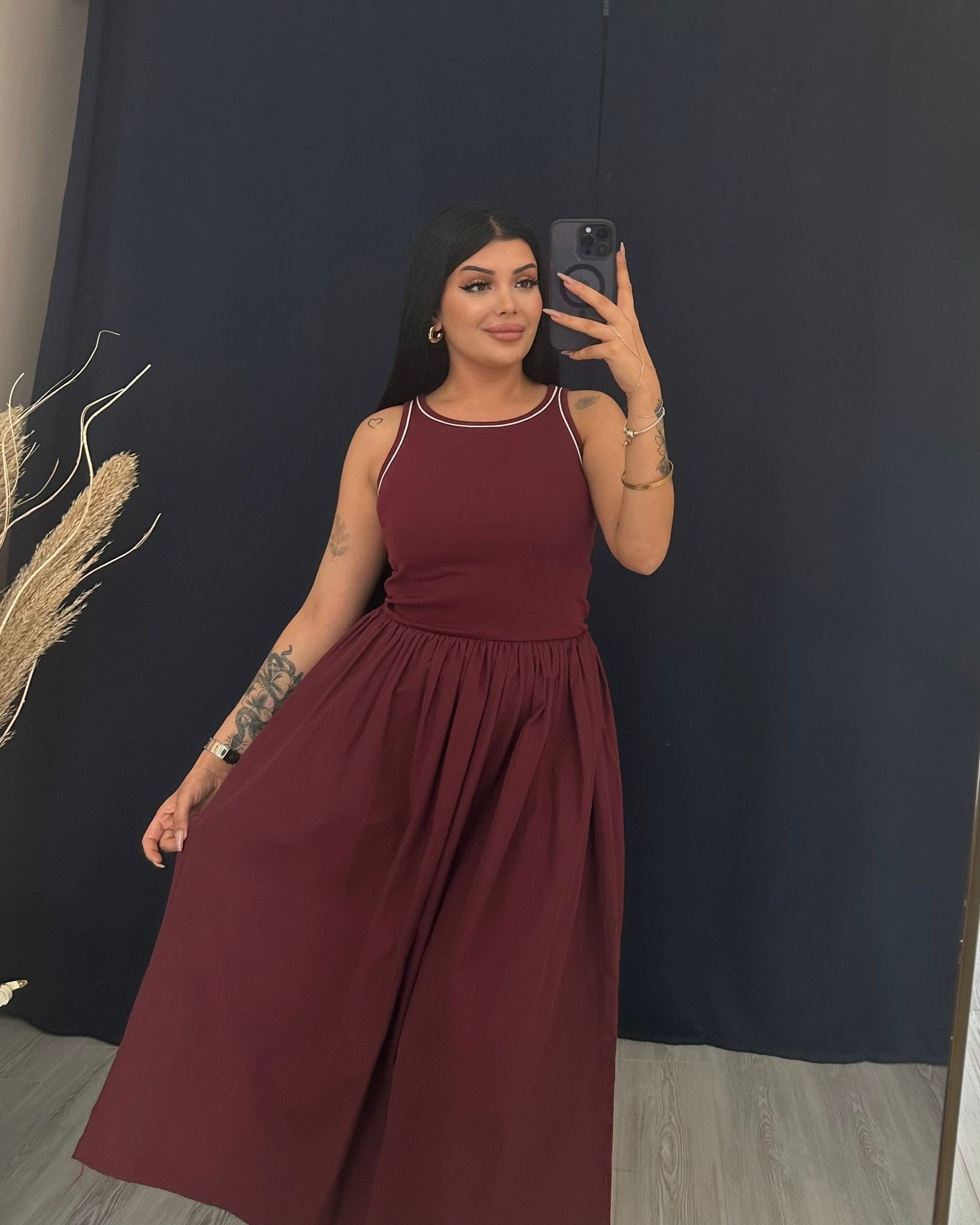 PERY ŞERİT  DETAYLI BALON ELBİSE
