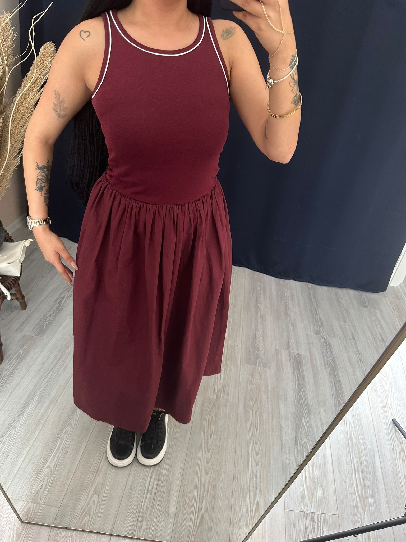 PERY ŞERİT  DETAYLI BALON ELBİSE