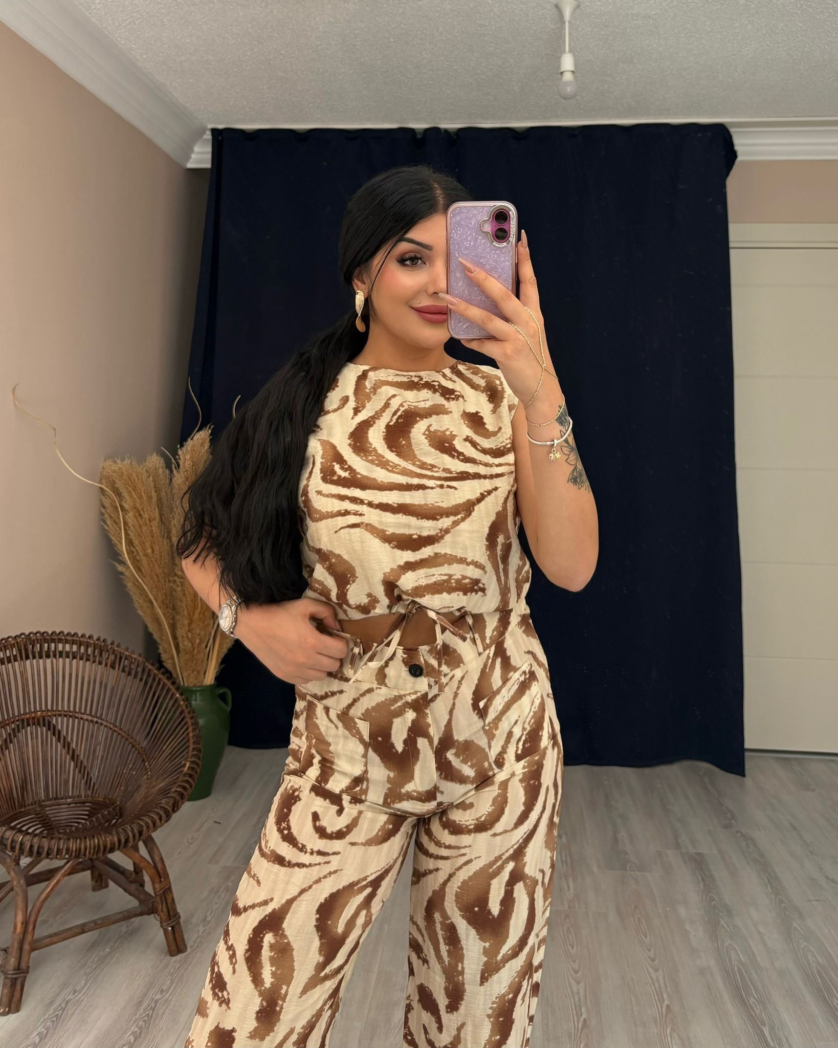 LİNDA DESENLİ AYROBİN TAKIM
