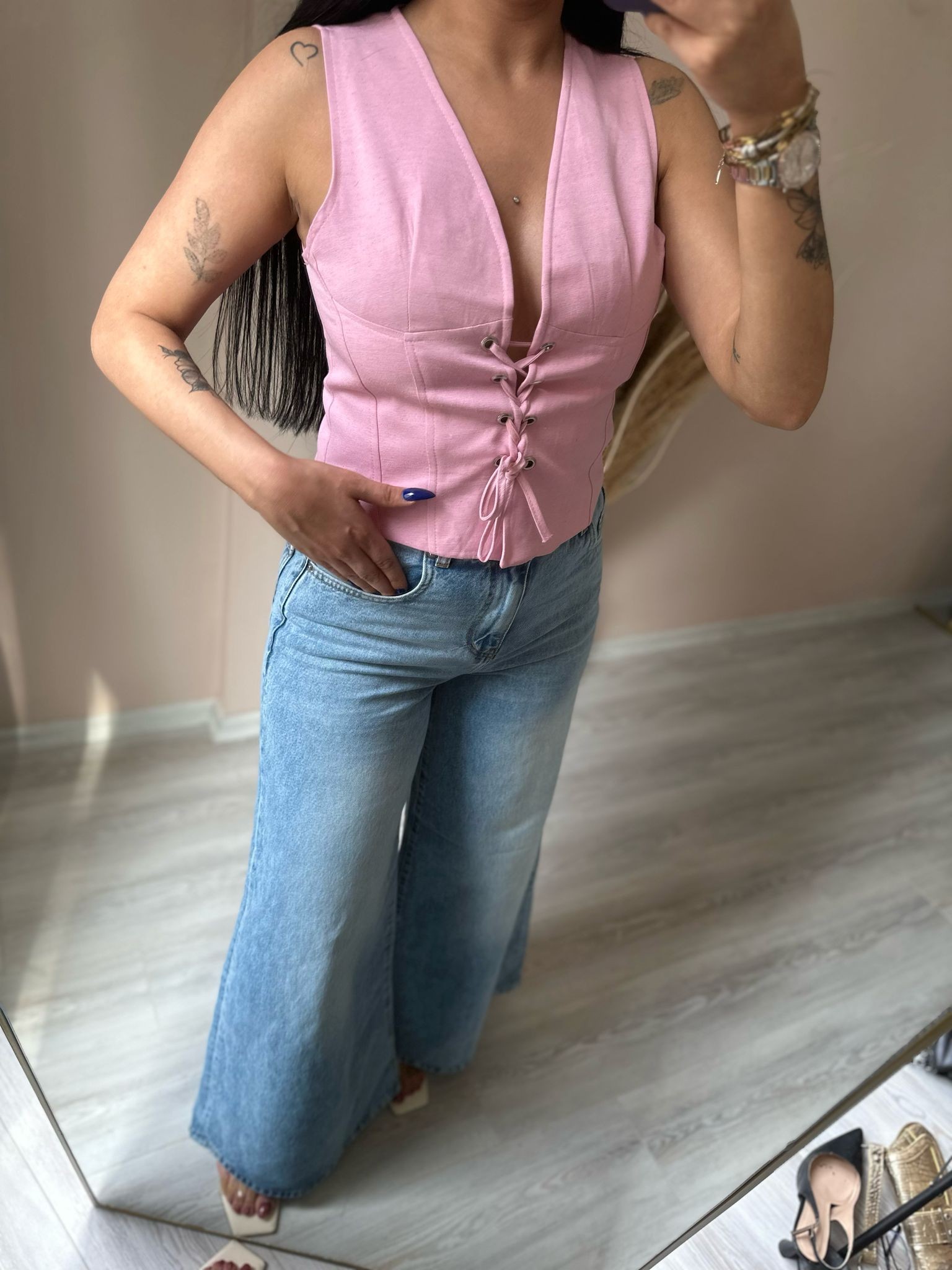 PİNK BAĞLAMALI CROP