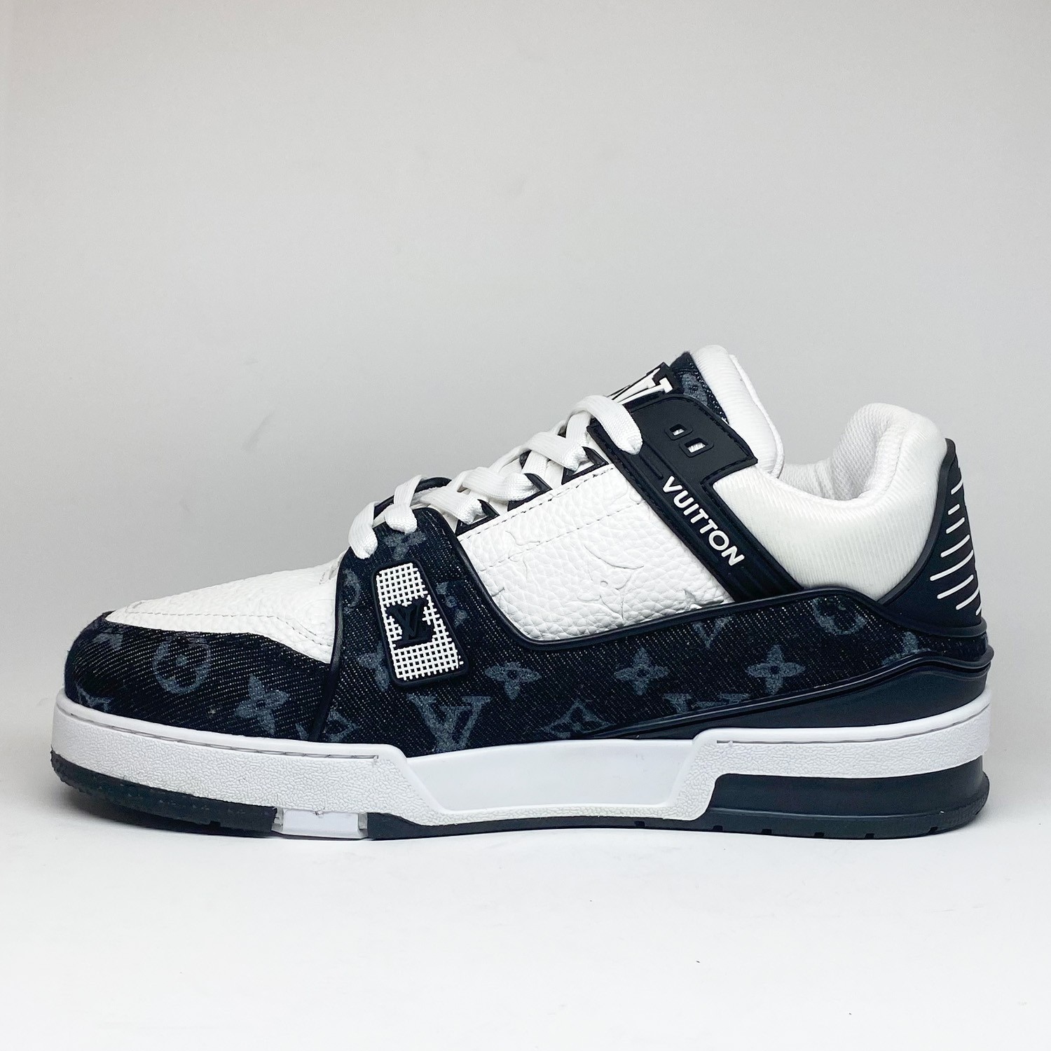 Siyah Deri Kombin Erkek Sneaker