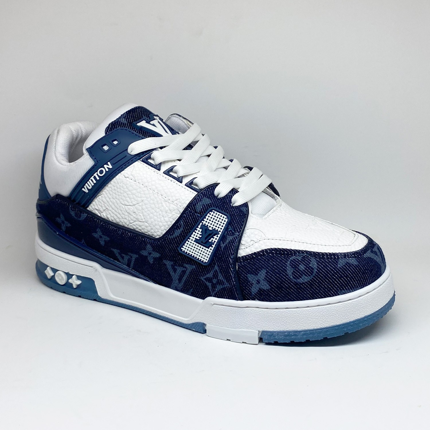 Lacivert Deri Kombin Erkek Sneaker