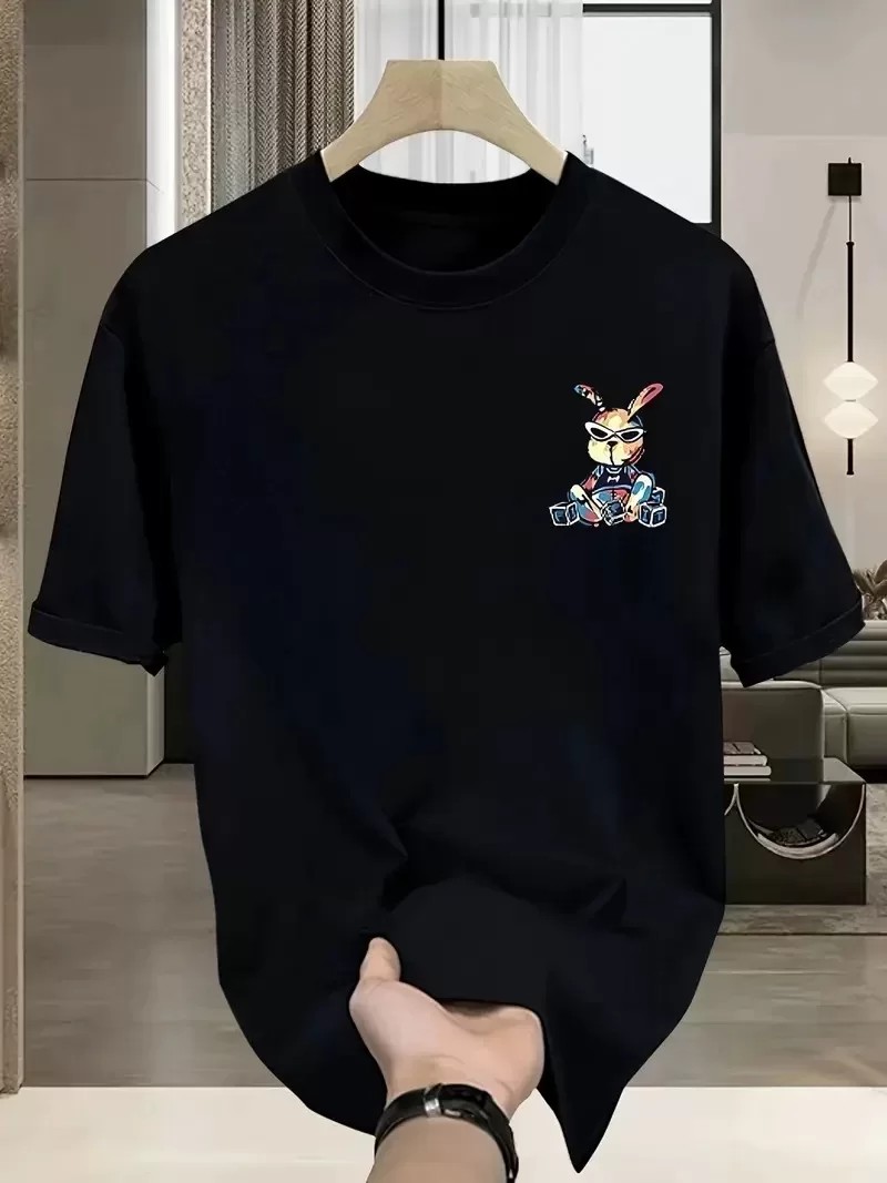 Baskılı Oversize Bisiklet Yaka Tişört