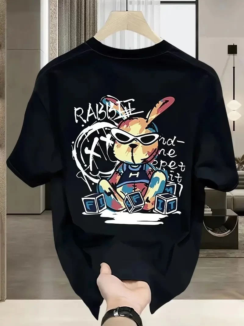 Baskılı Oversize Bisiklet Yaka Tişört