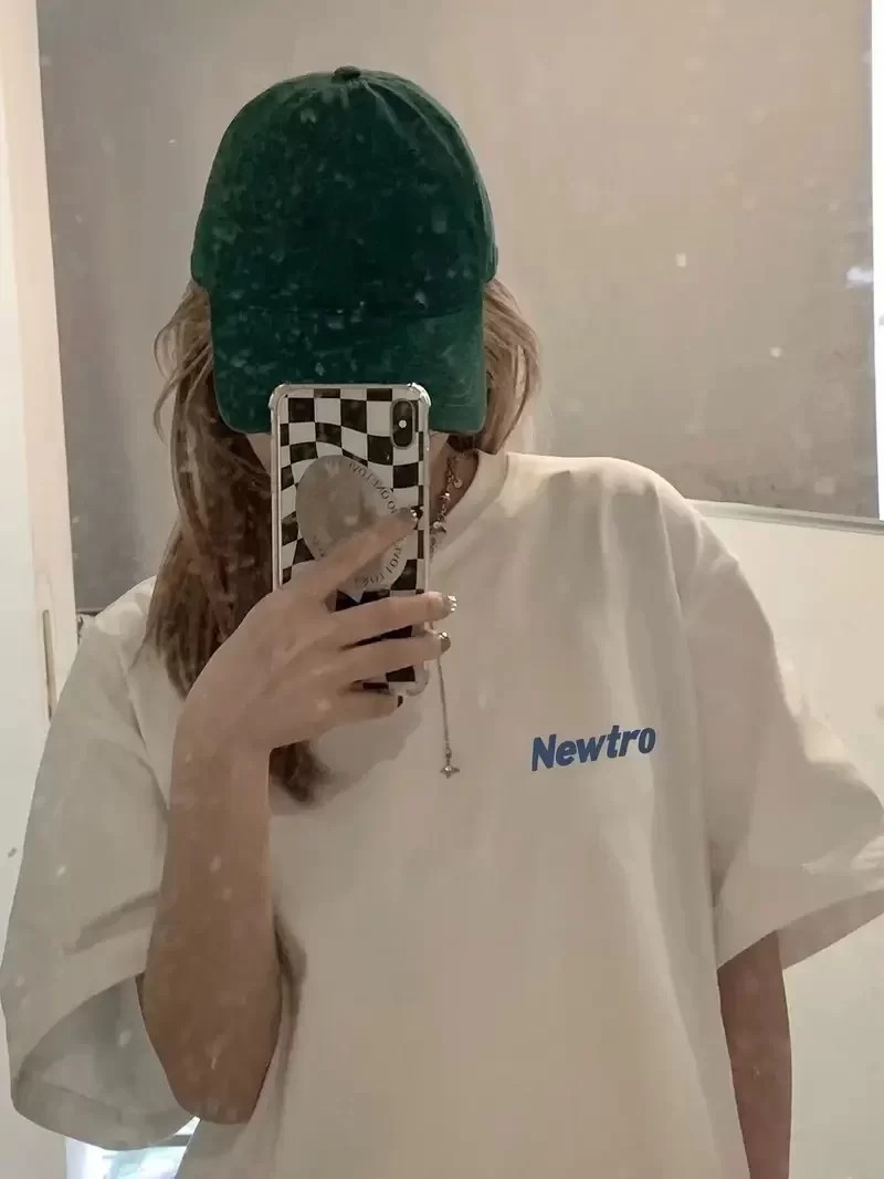 Baskılı Oversize Bisiklet Yaka Tişört