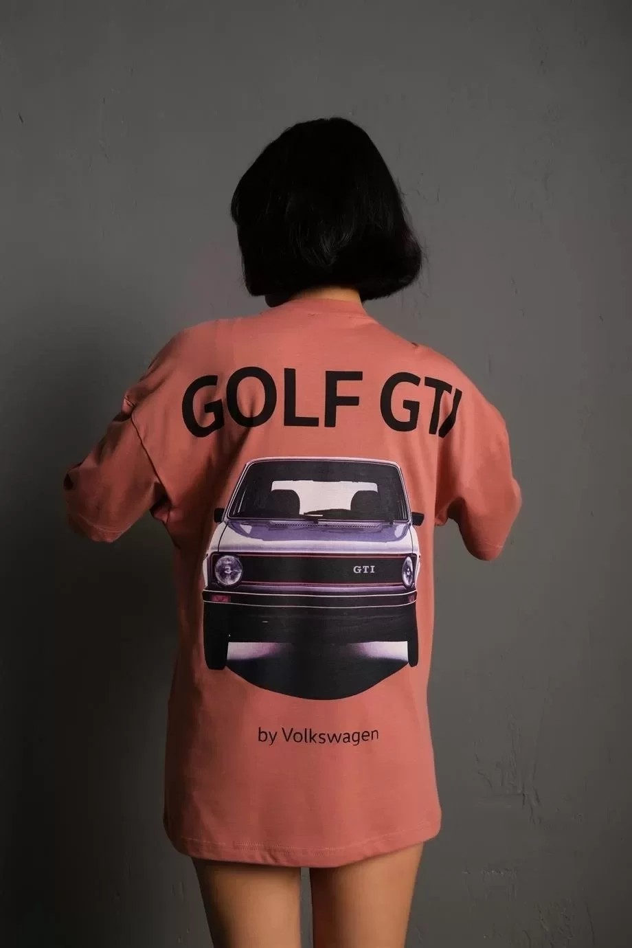 Kadın Sırt Golf Gtı Baskılı Oversize Tişört
