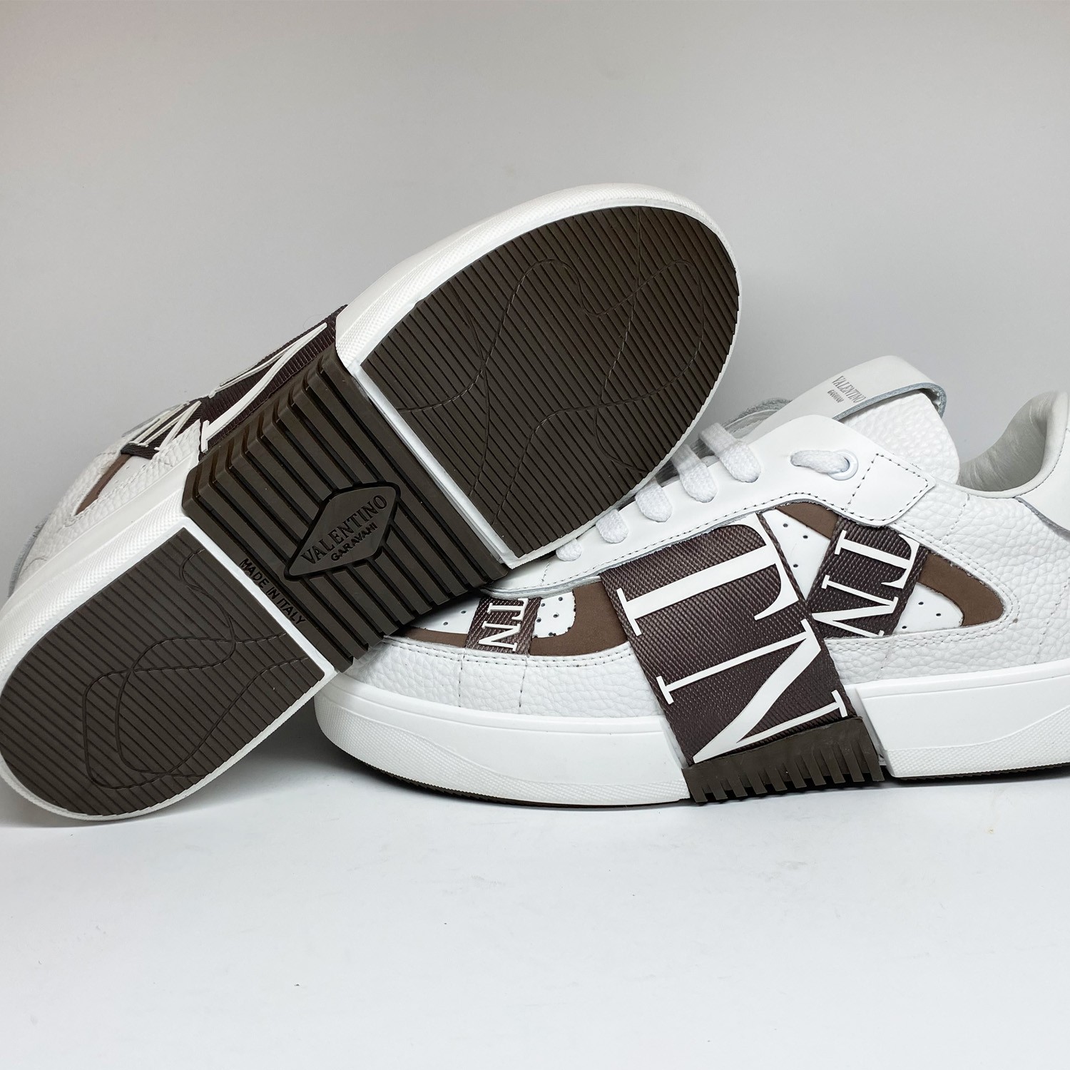 Beyaz Kahverengi Deri Erkek Sneaker