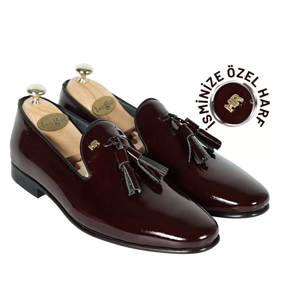 İsme Özel Rugan Püsküllü Kösele Erkek Ayakkabı