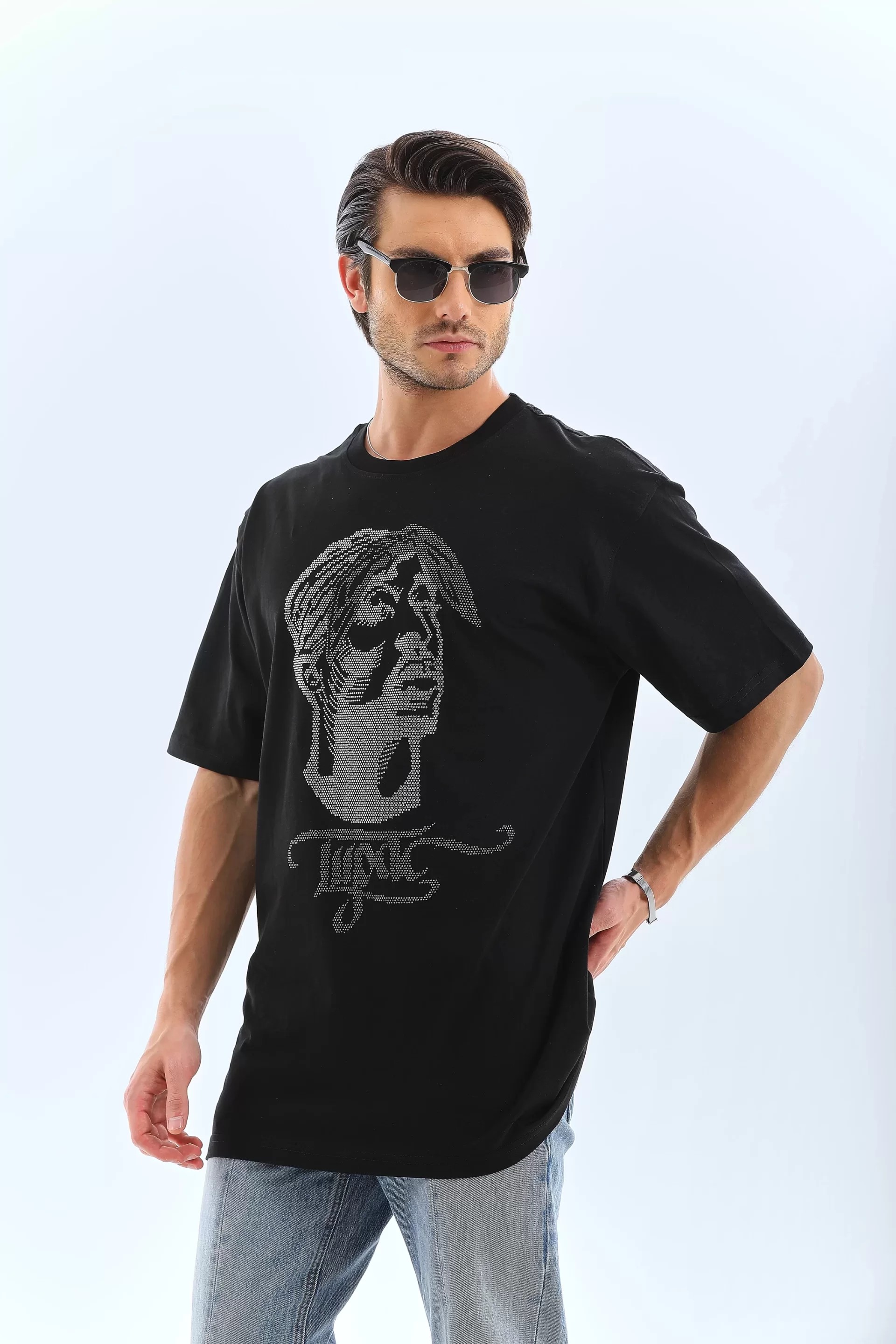 Unisex Oversize Tişörtaşlı Bisiklet Yaka Tişört