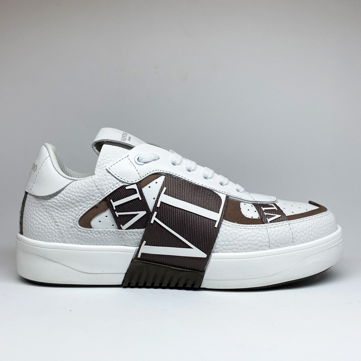 Beyaz Kahverengi Deri Erkek Sneaker