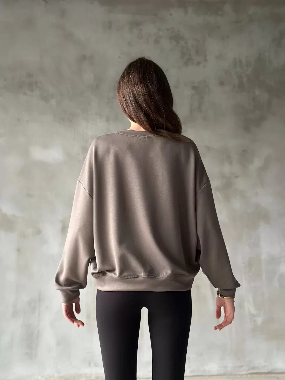 Osy Modal Yumuşak dokulu Kumaş Bisiklet Yaka Oversize Sweatshirt