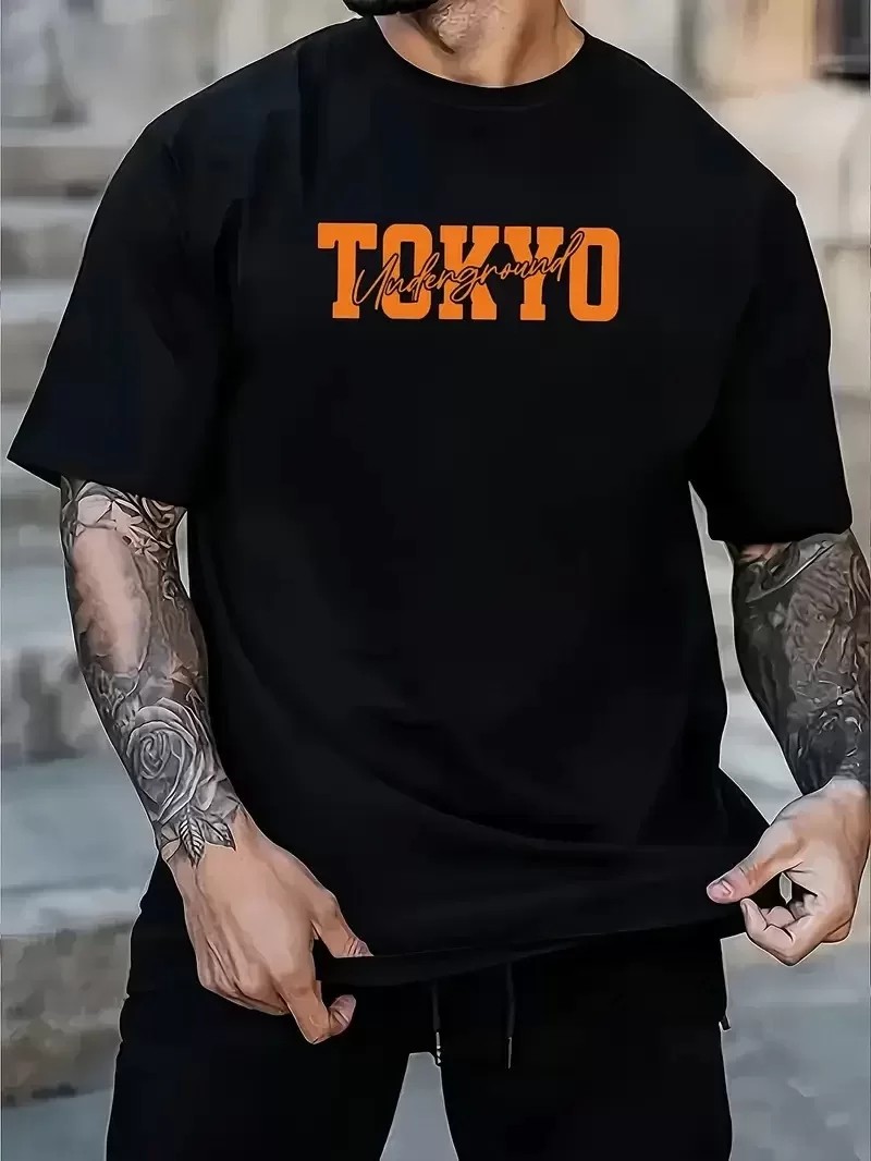 Erkek Turuncu Spor Araba Grafik Tişört