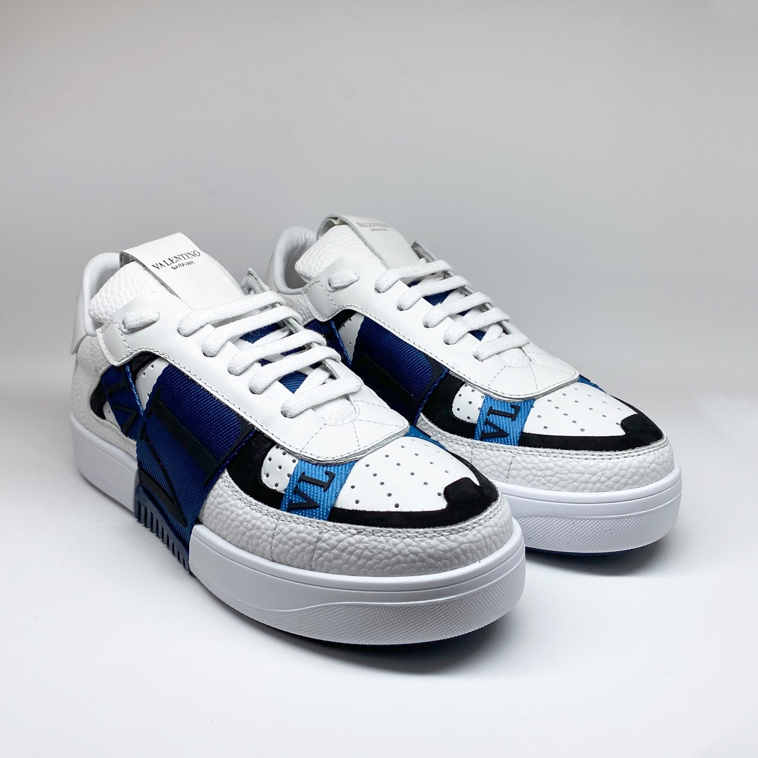 Beyaz Lacivert Deri Erkek Sneaker