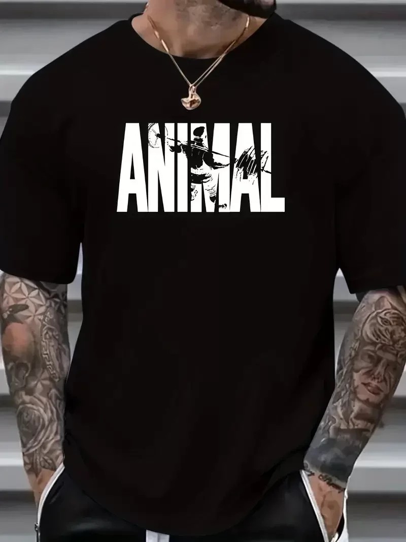 ANIMAL Desen Baskı Erkek Oversive Tişört