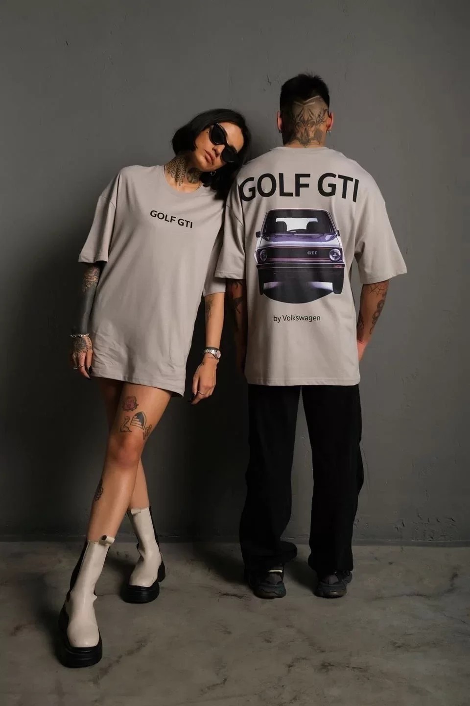 Erkek Sırt Golf Baskılı Oversize Tişört