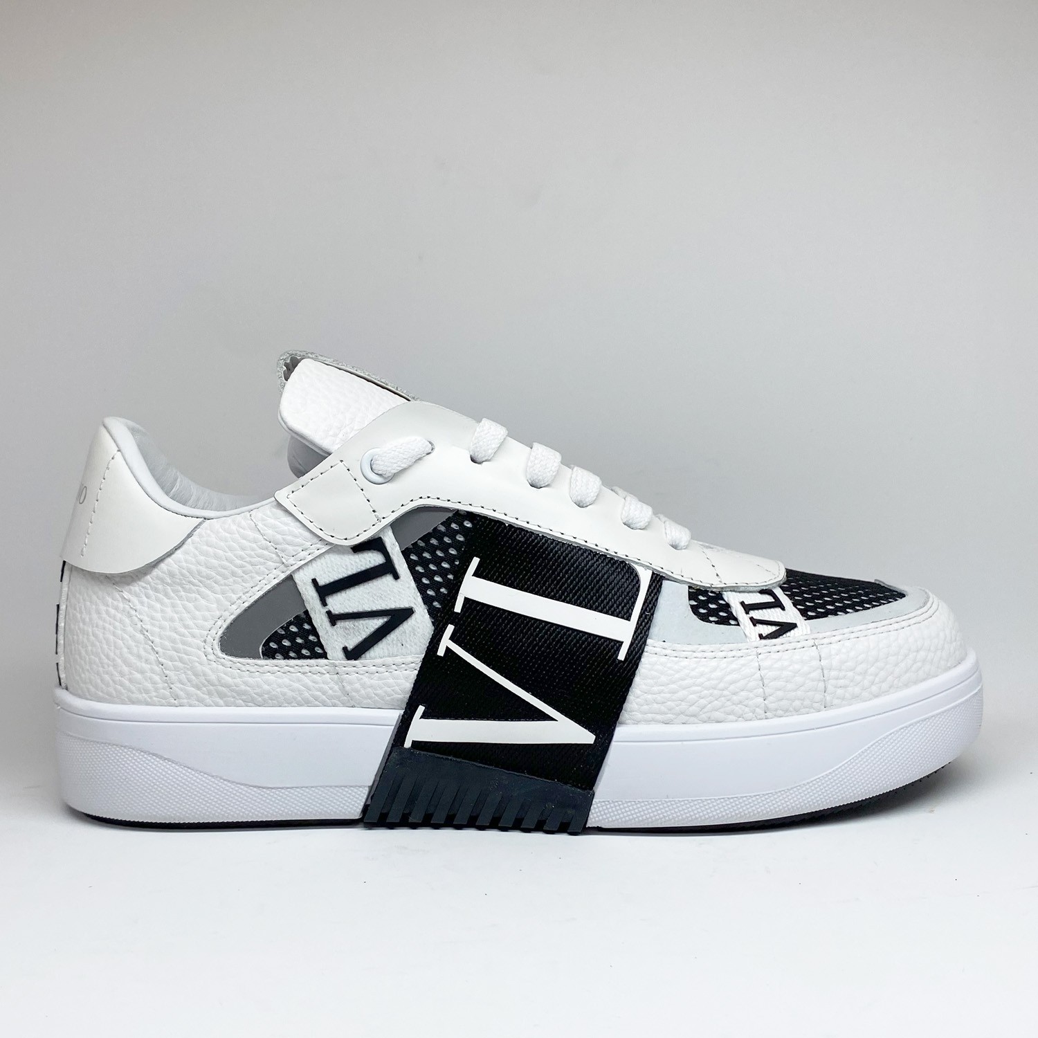 Beyaz Siyah Deri Erkek Sneaker