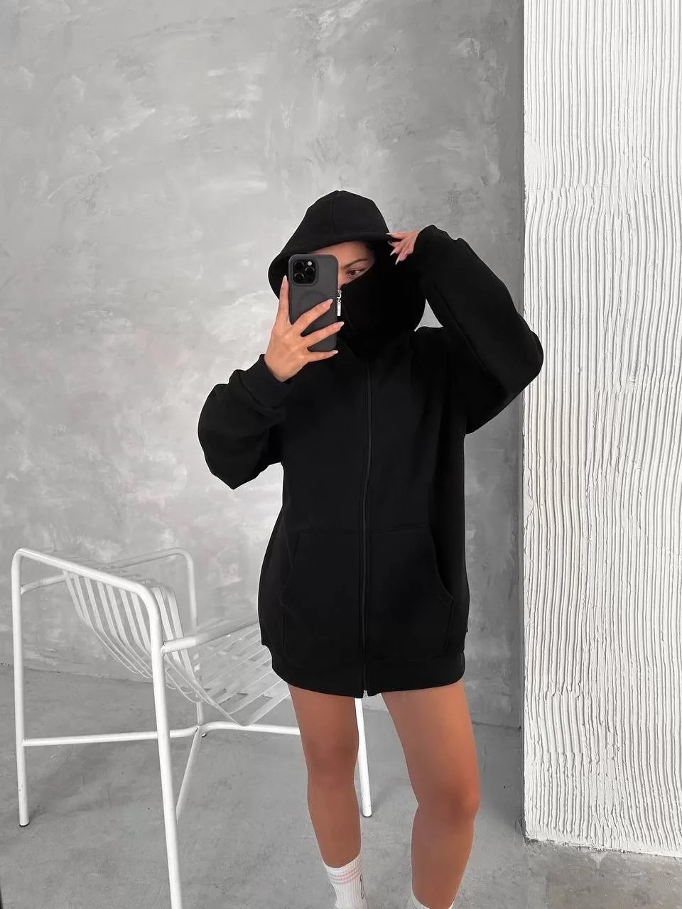 Samuray ZIP Fermuarlı Kapüşonlu SweatShirt