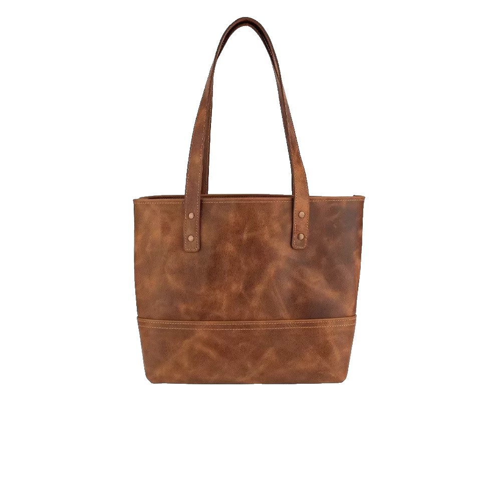 Twingold Kişiye Özel %100 Deri Rainbow Kahverengi Tote Bag