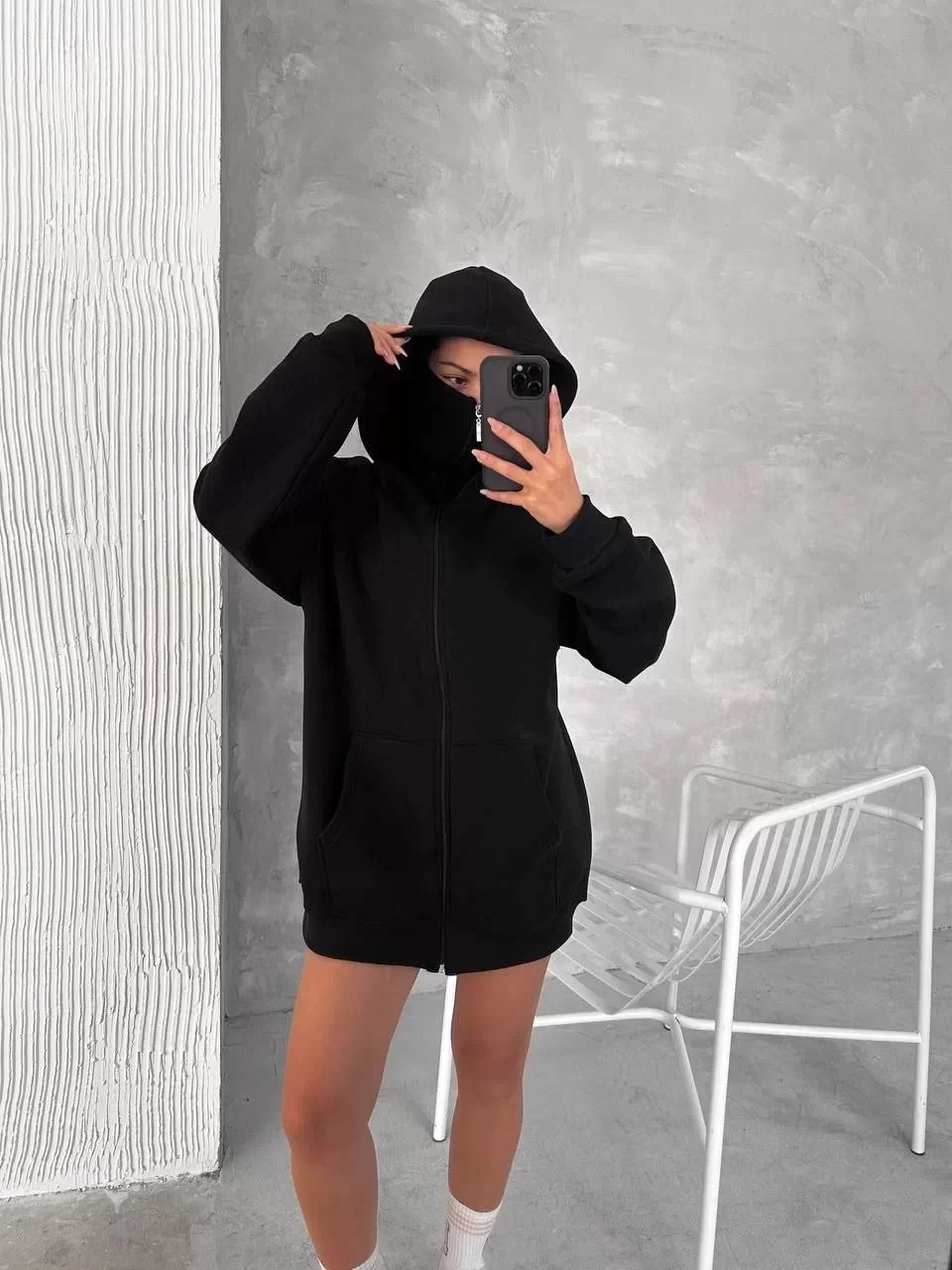 Samuray ZIP Fermuarlı Kapüşonlu SweatShirt