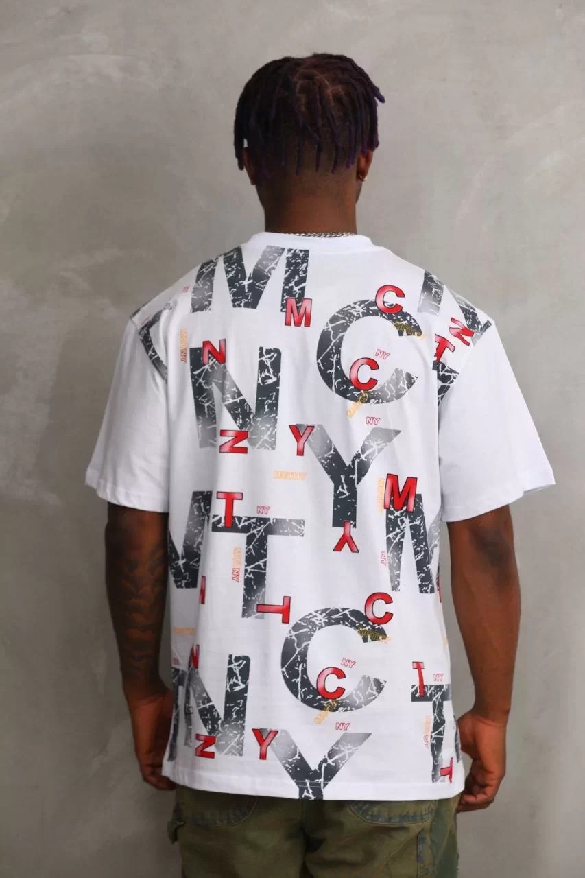 Unisex Baskılı Oversize Tişört