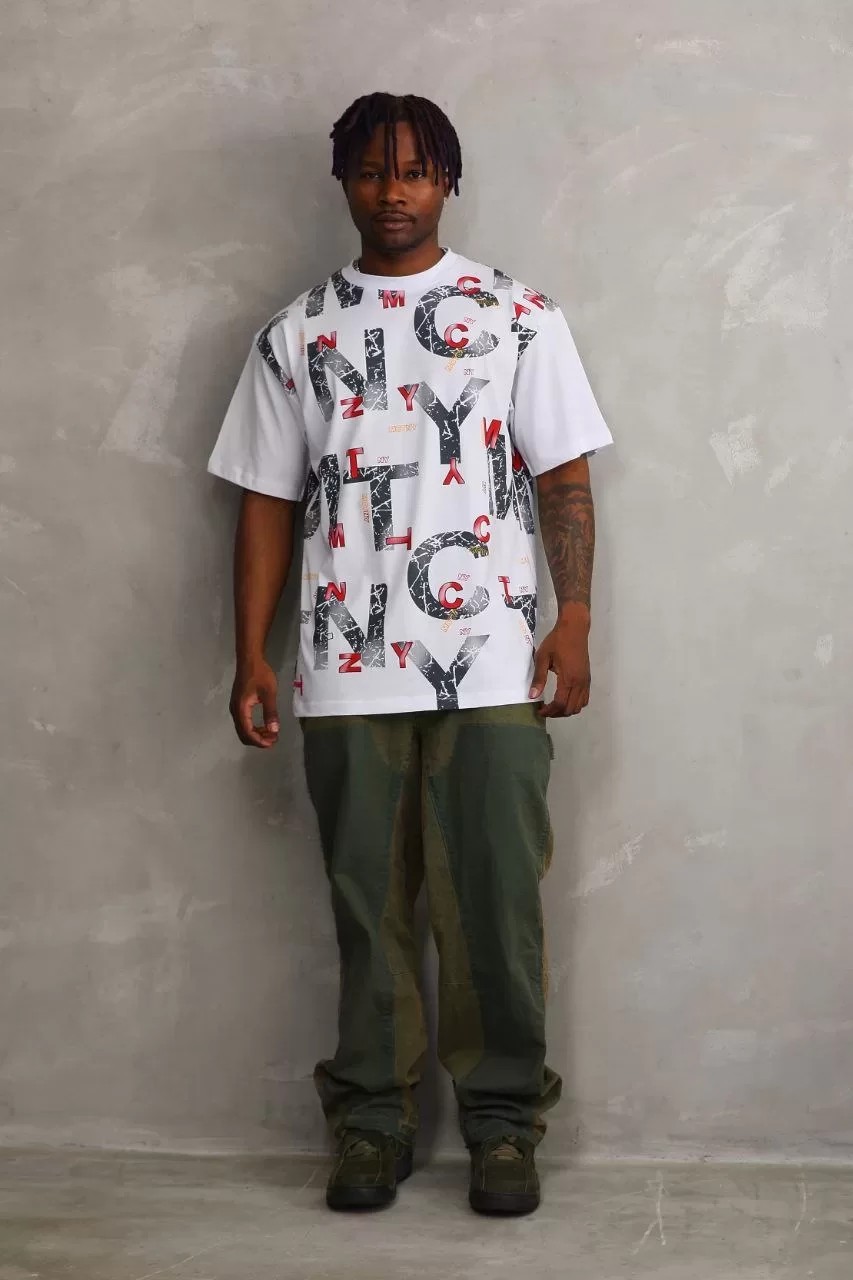 Unisex Baskılı Oversize Tişört