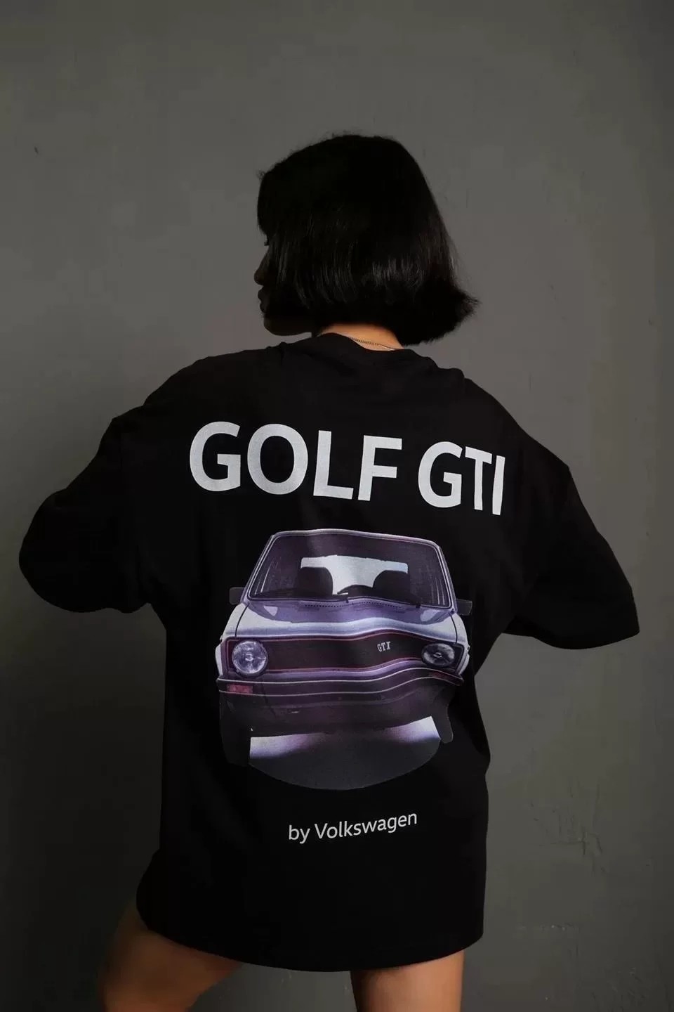 Kadın Sırt Golf Gtı Baskılı Oversize Tişört