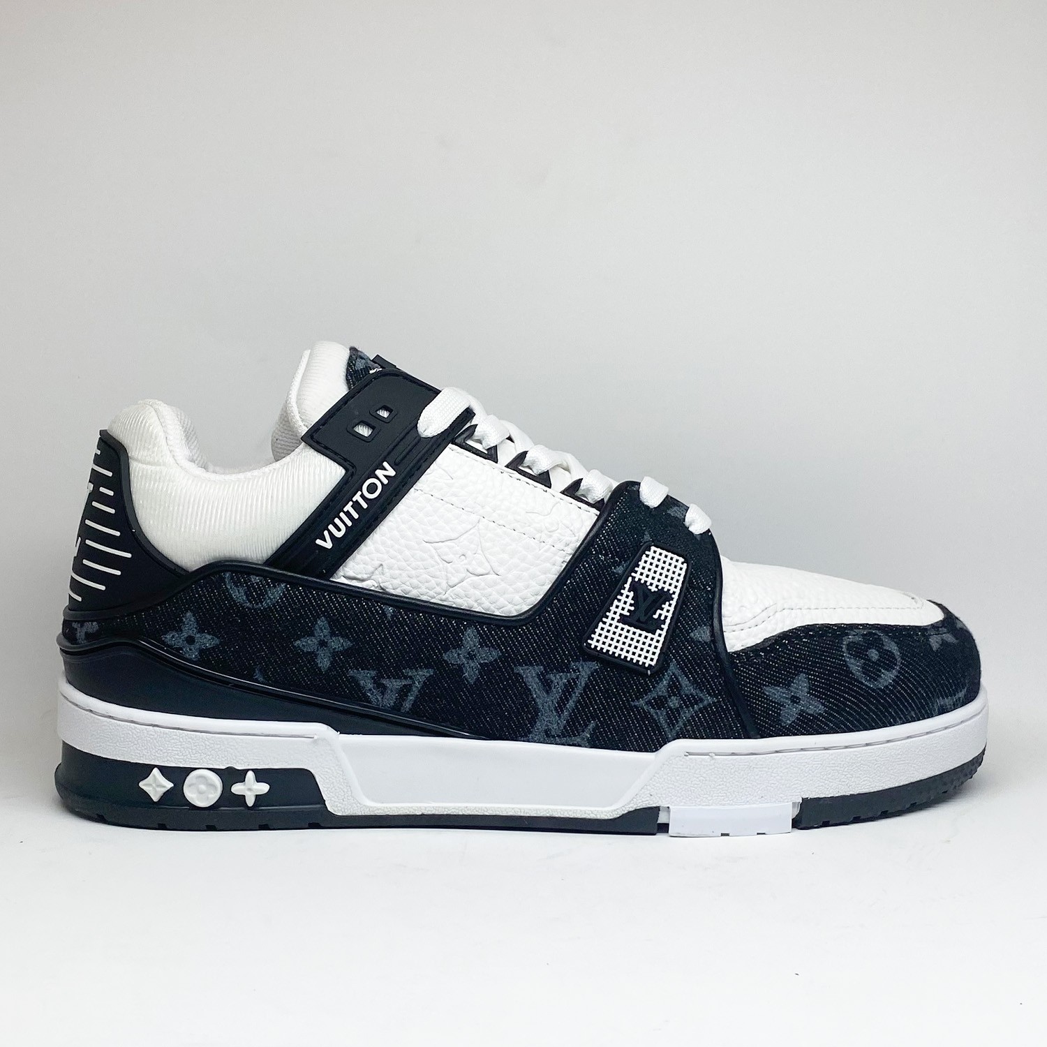 Siyah Deri Kombin Erkek Sneaker