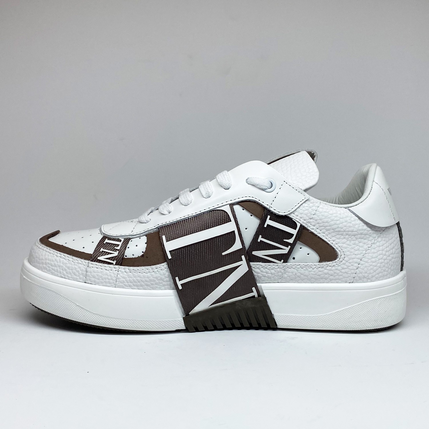 Beyaz Kahverengi Deri Erkek Sneaker
